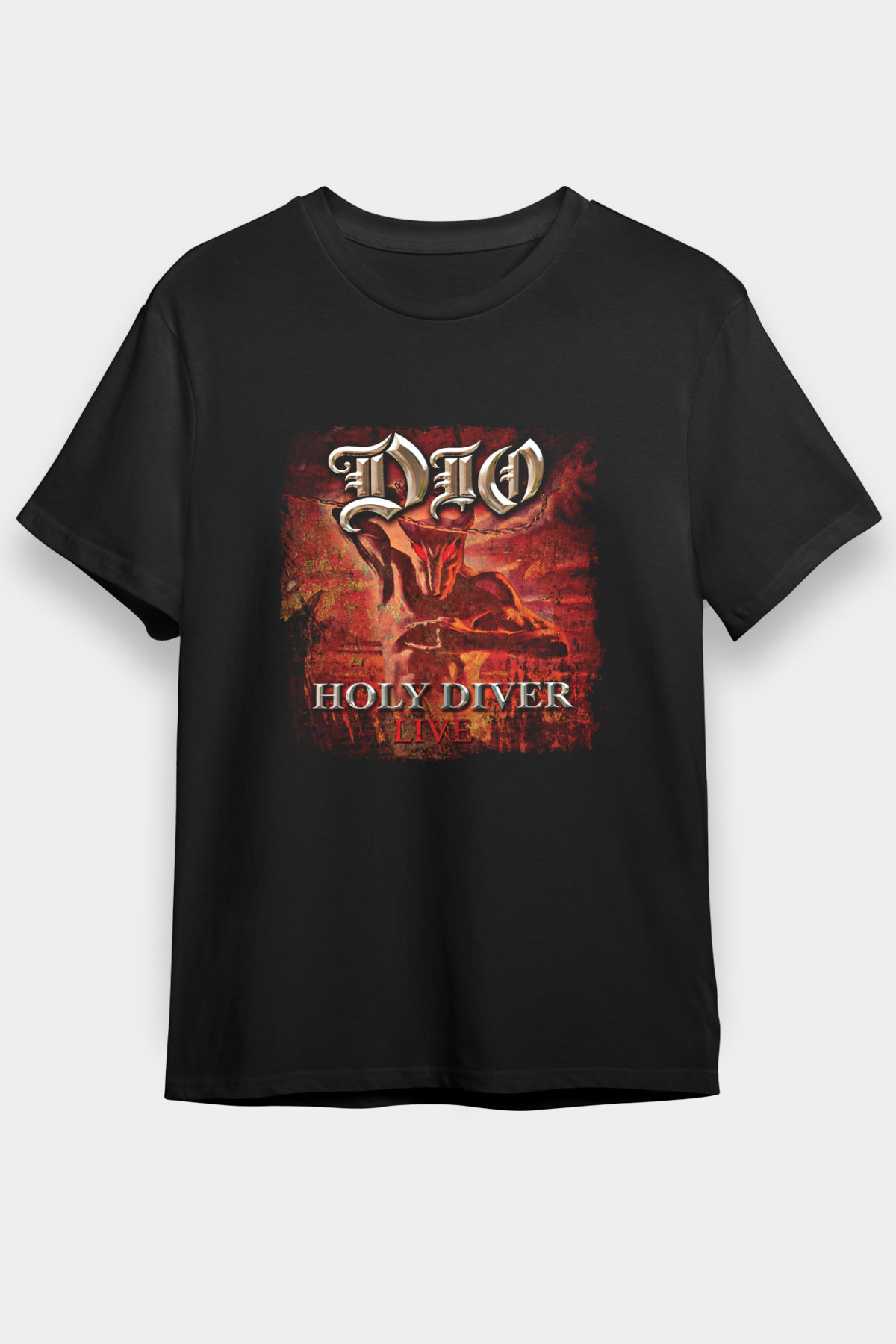 Dio Baskılı Unisex Siyah Tişört