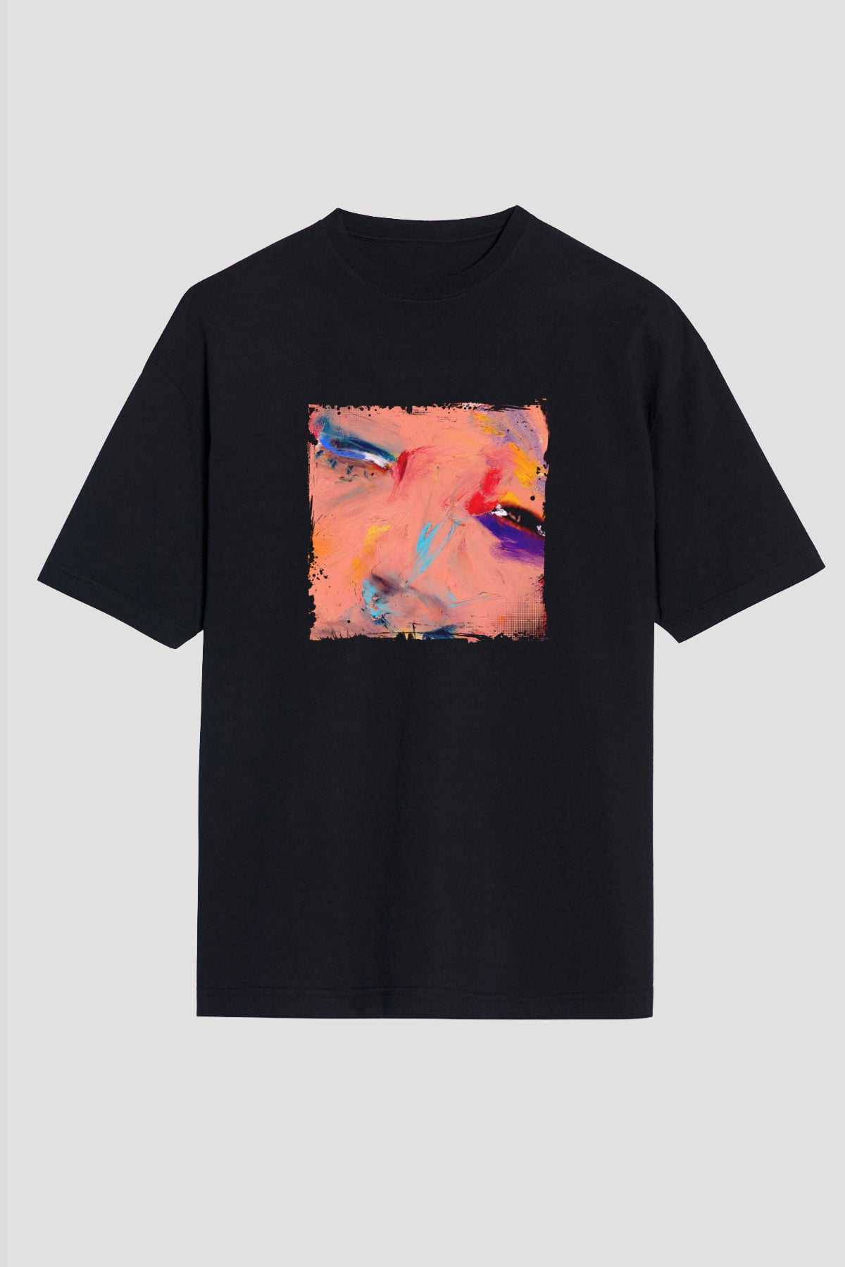 Diplo Baskılı Unisex Oversize Siyah Tişört