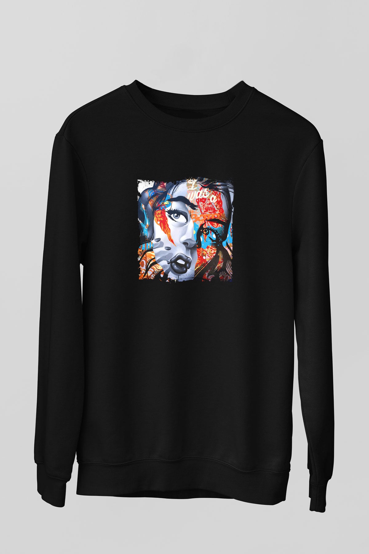 Diplo Baskılı Unisex Siyah Sweatshirt