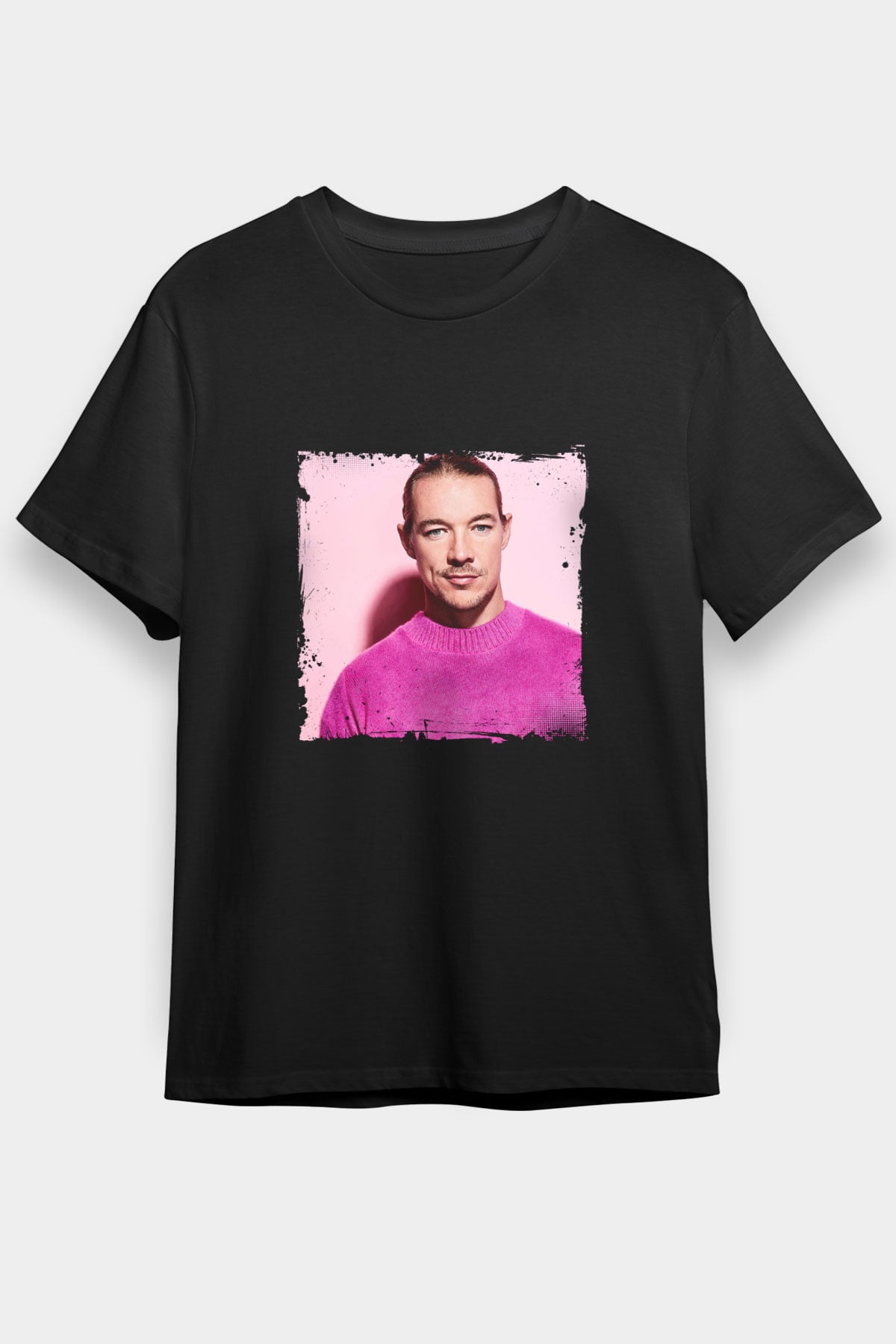 Diplo Baskılı Unisex Siyah Tişört