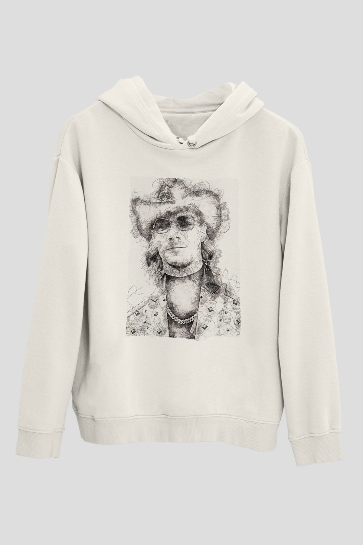 Diplo Beyaz Unisex Kapüşonlu Sweatshirt