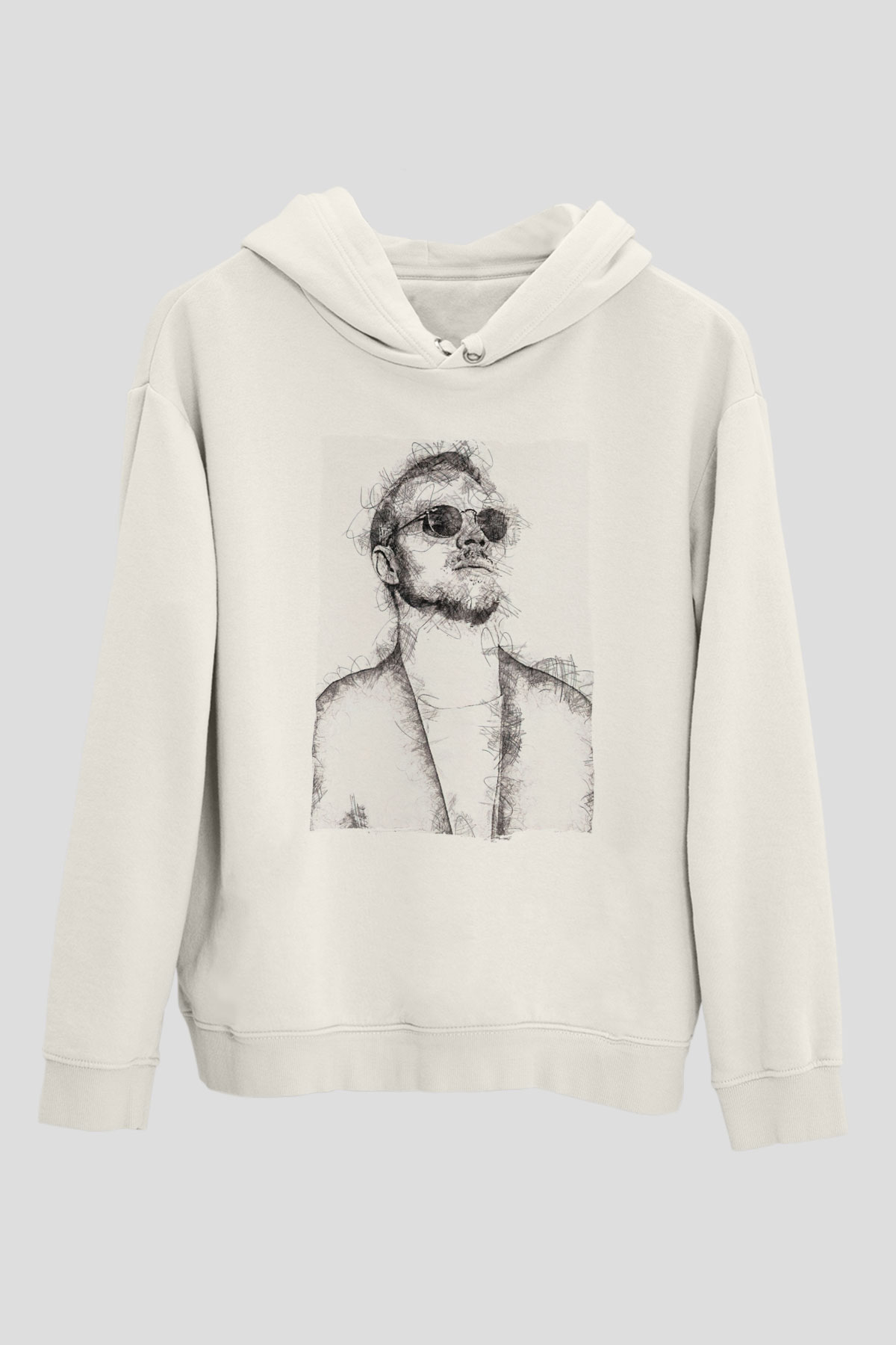 Diplo Beyaz Unisex Kapüşonlu Sweatshirt