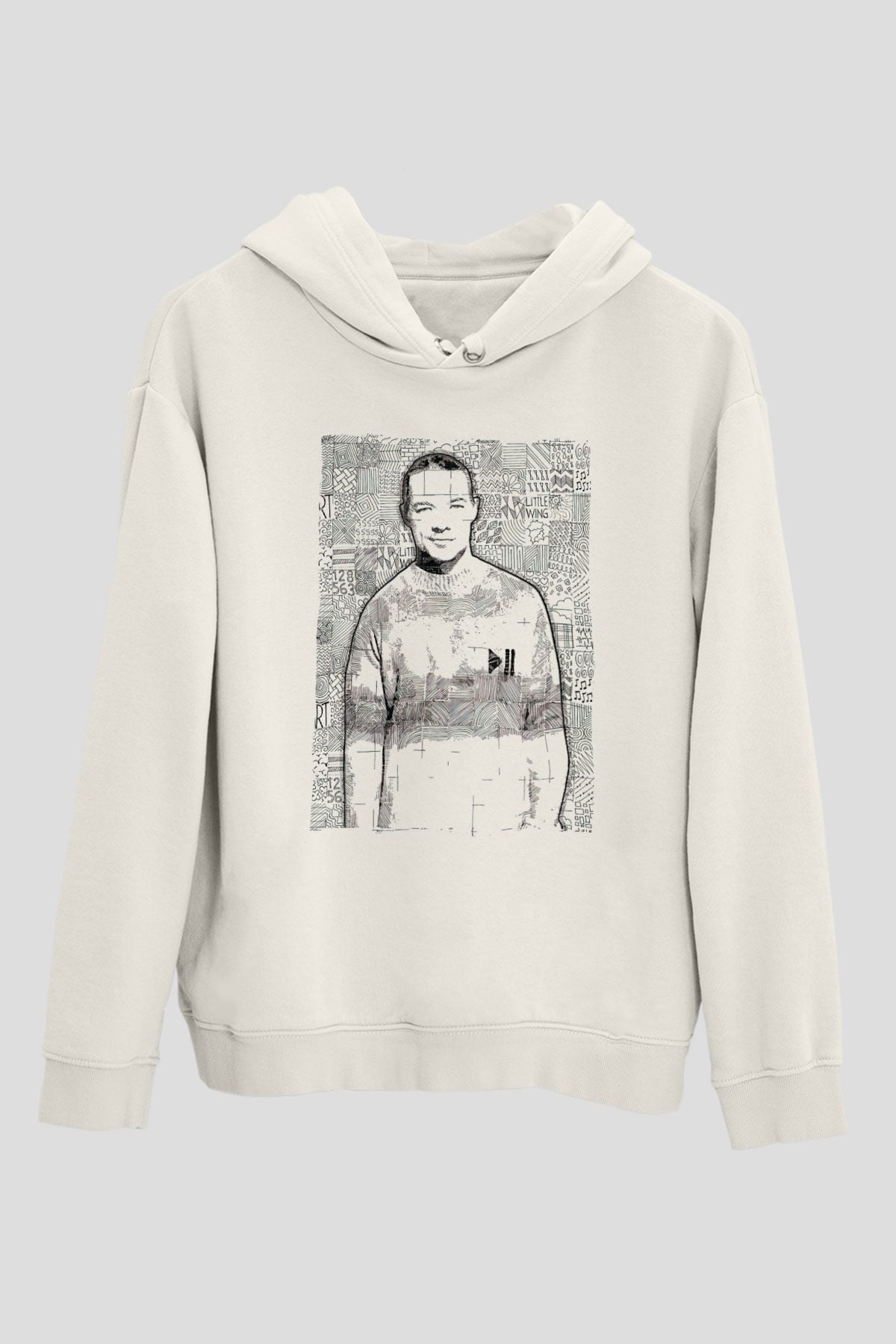 Diplo Beyaz Unisex Kapüşonlu Sweatshirt