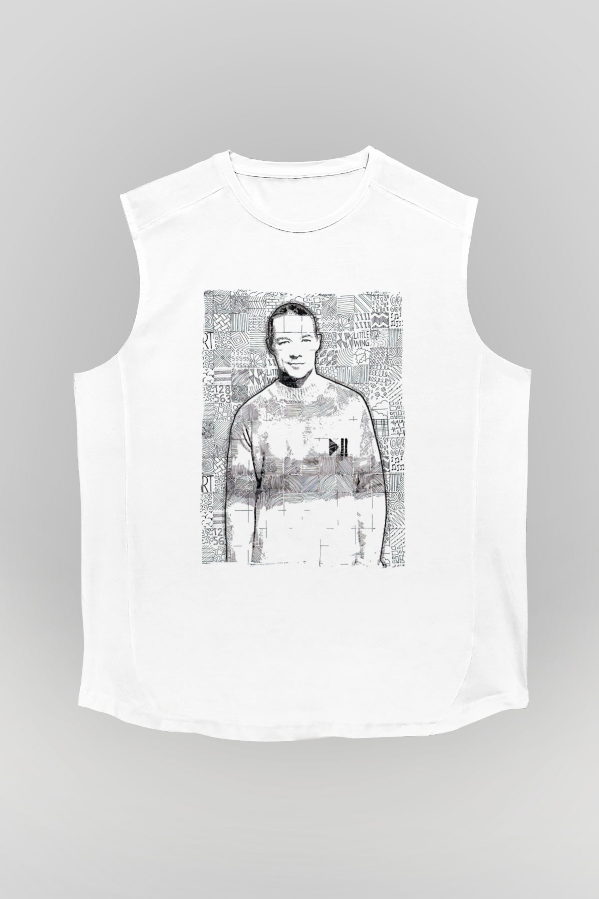Diplo Beyaz Unisex Kolsuz Tişört