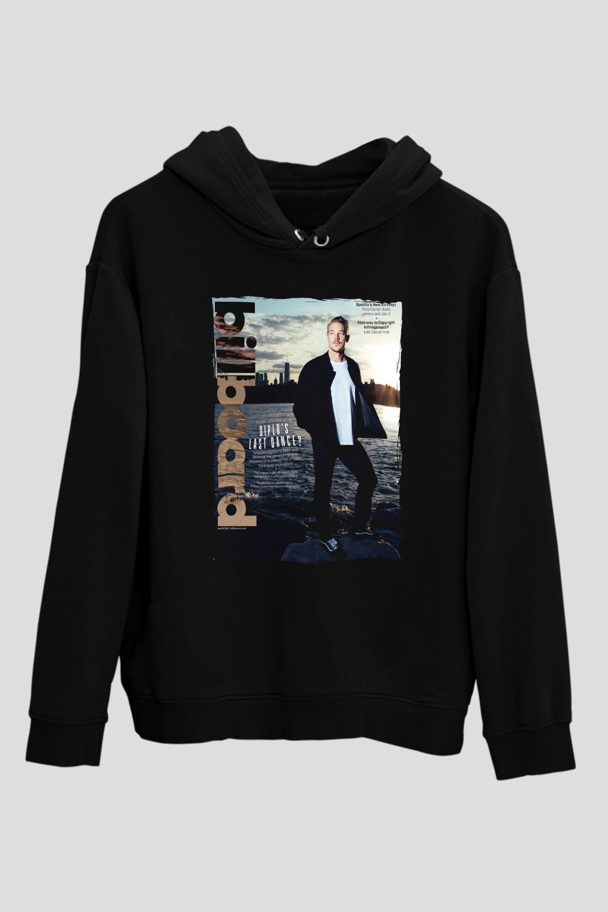 Diplo Siyah Unisex Kapüşonlu Sweatshirt