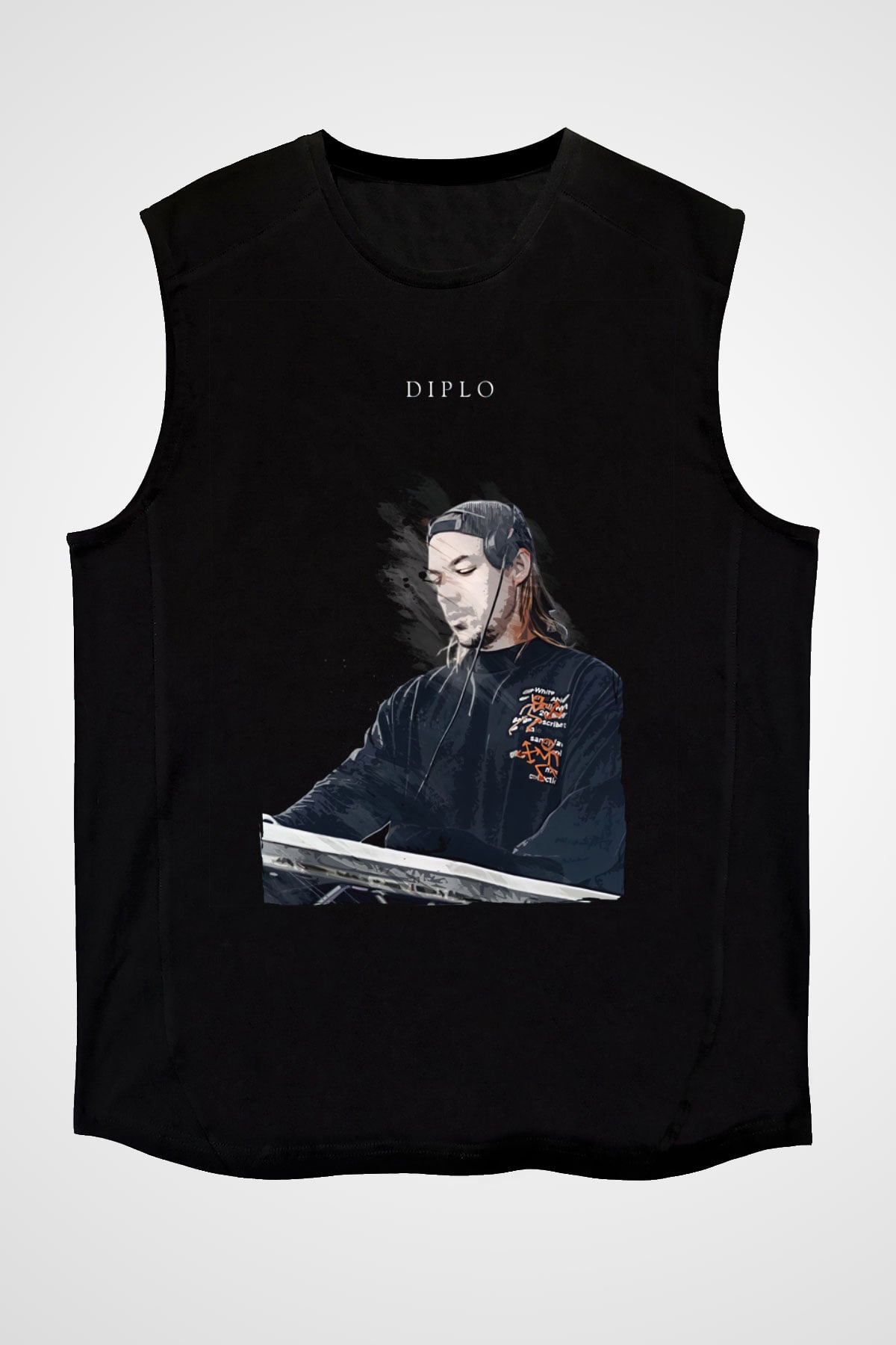 Diplo Siyah Unisex Kolsuz Tişört