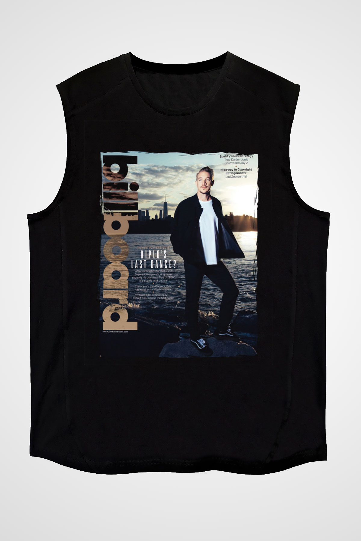 Diplo Siyah Unisex Kolsuz Tişört