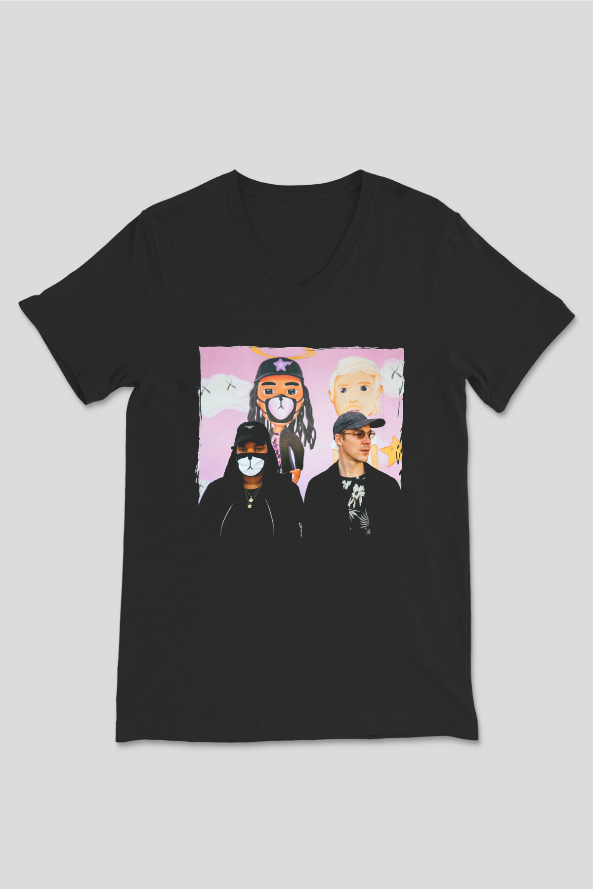 Diplo Siyah Unisex V Yaka Tişört