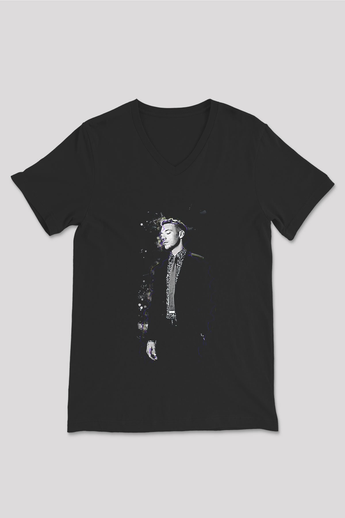 Diplo Siyah Unisex V Yaka Tişört