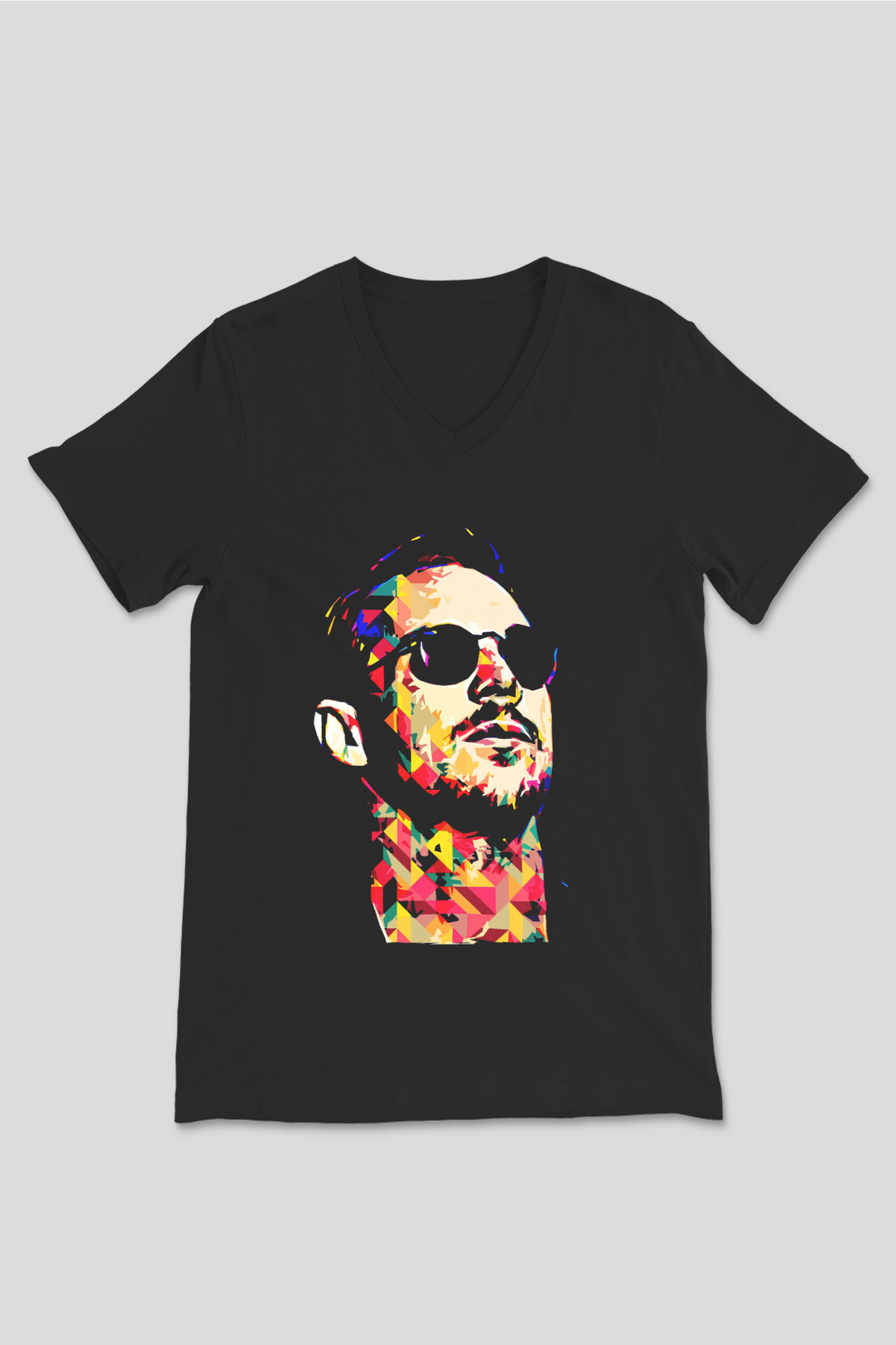 Diplo Siyah Unisex V Yaka Tişört