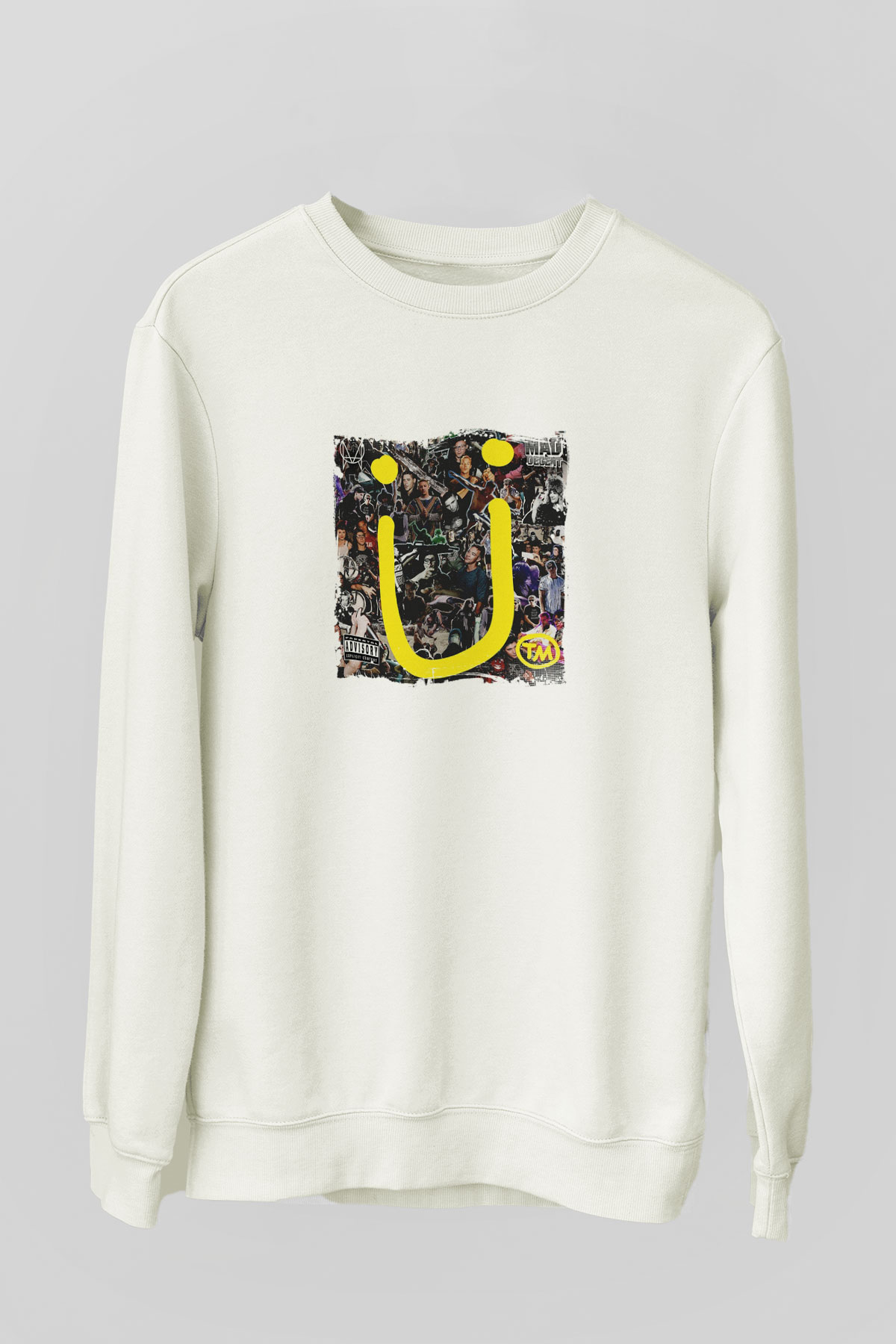 DiploBaskılı Beyaz Sweatshirt