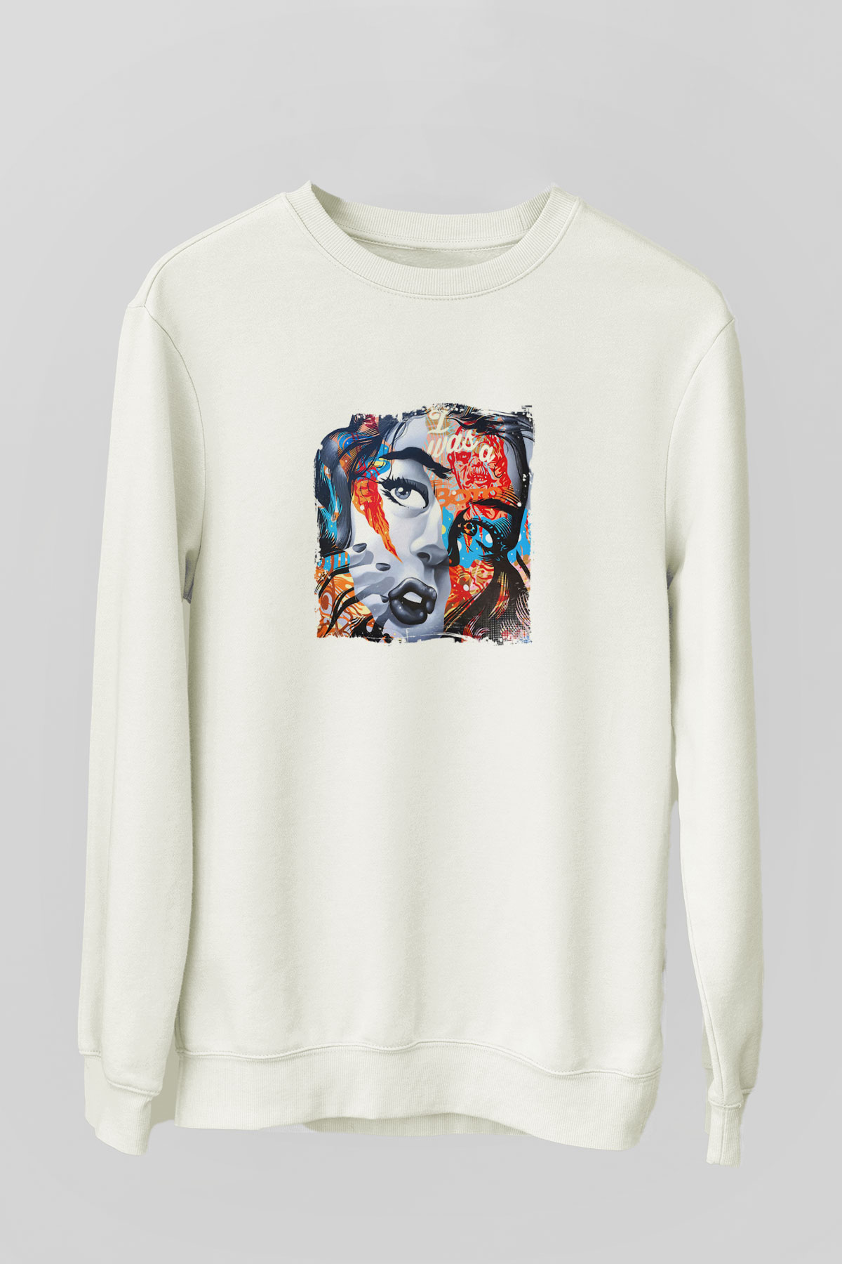 DiploBaskılı Beyaz Sweatshirt