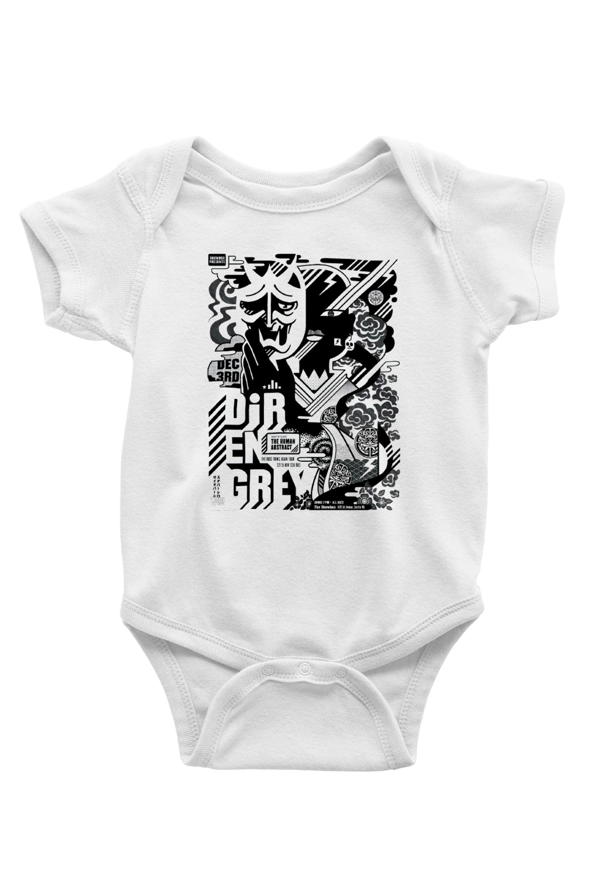 Dir En Grey Baskılı Beyaz Unisex Bebek Body - Zıbın