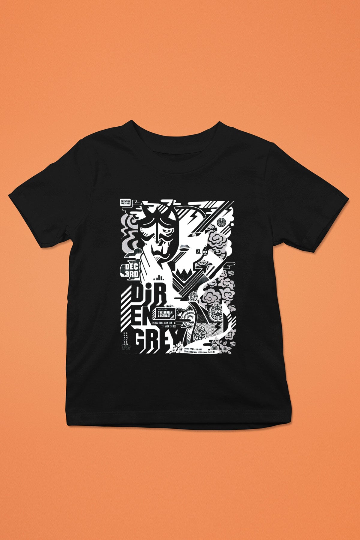 Dir En Grey Baskılı Siyah Unisex Çocuk Tişört