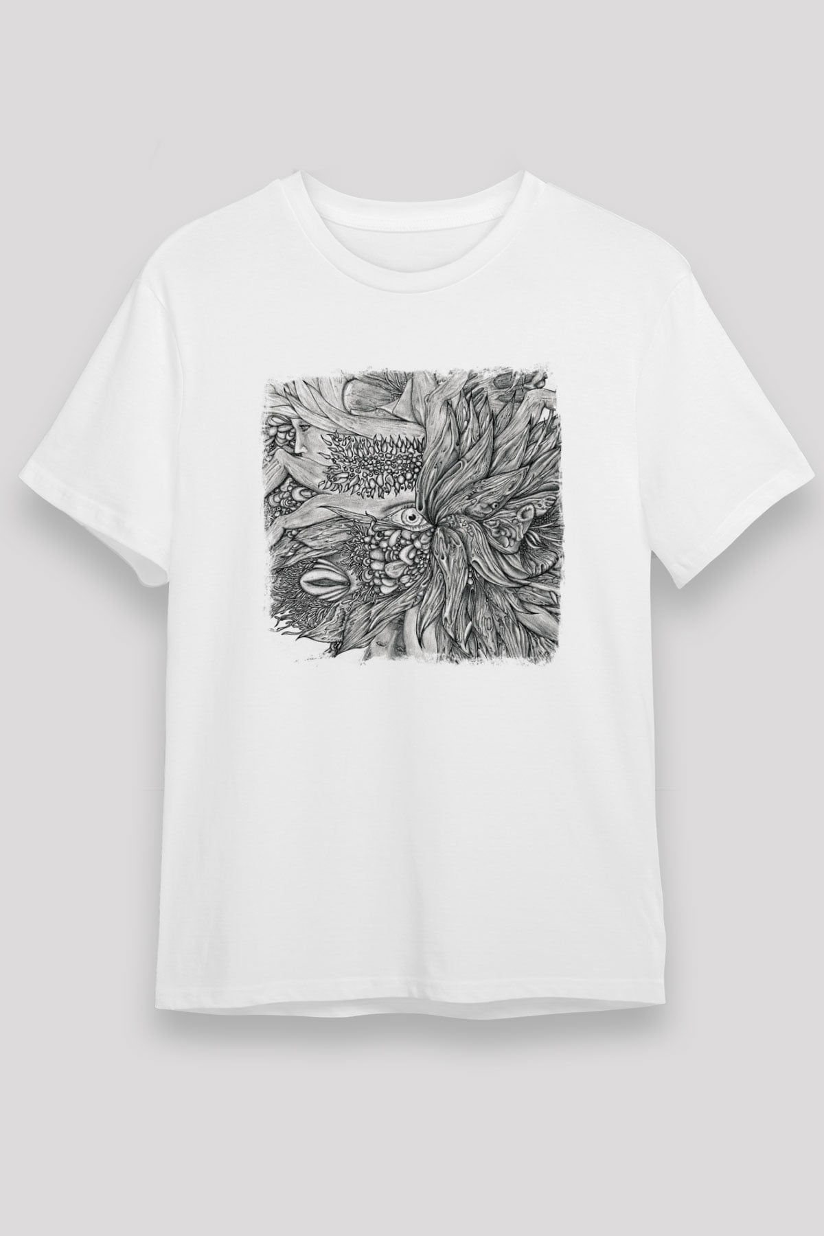 Dir En Grey Baskılı Unisex Beyaz Tişört