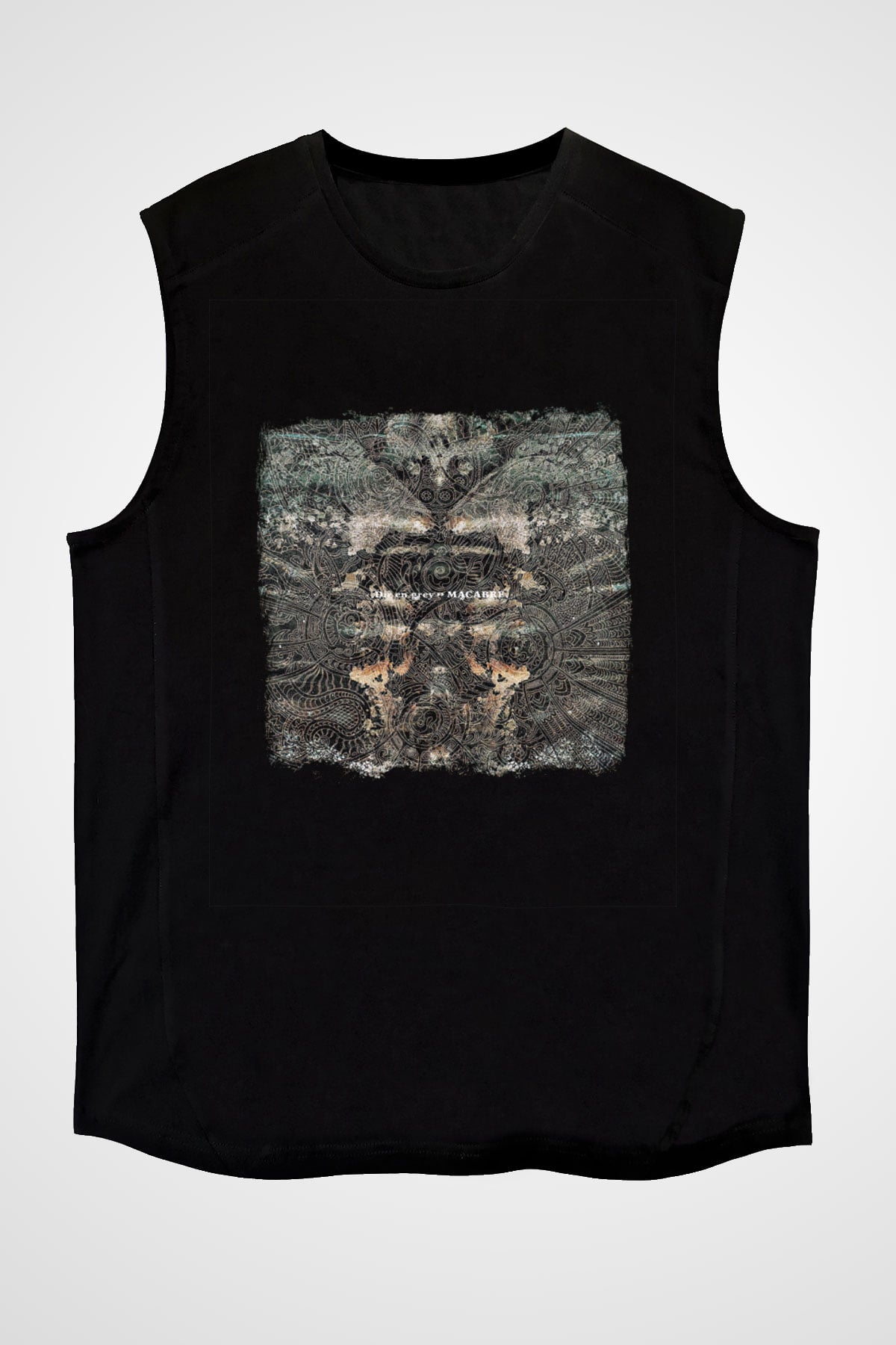 Dir En Grey Baskılı Unisex Siyah Kolsuz Tişört
