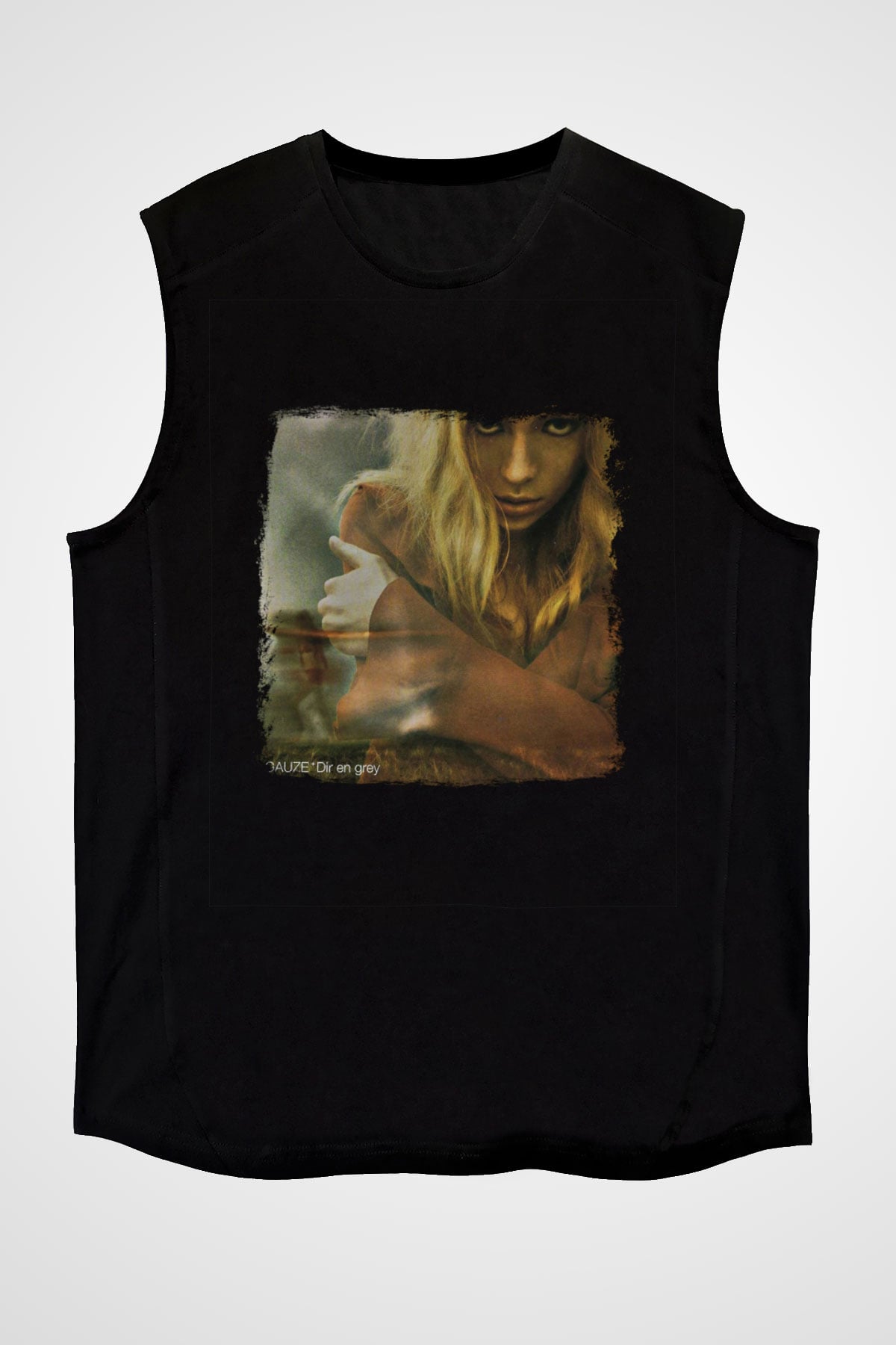 Dir En Grey Baskılı Unisex Siyah Kolsuz Tişört