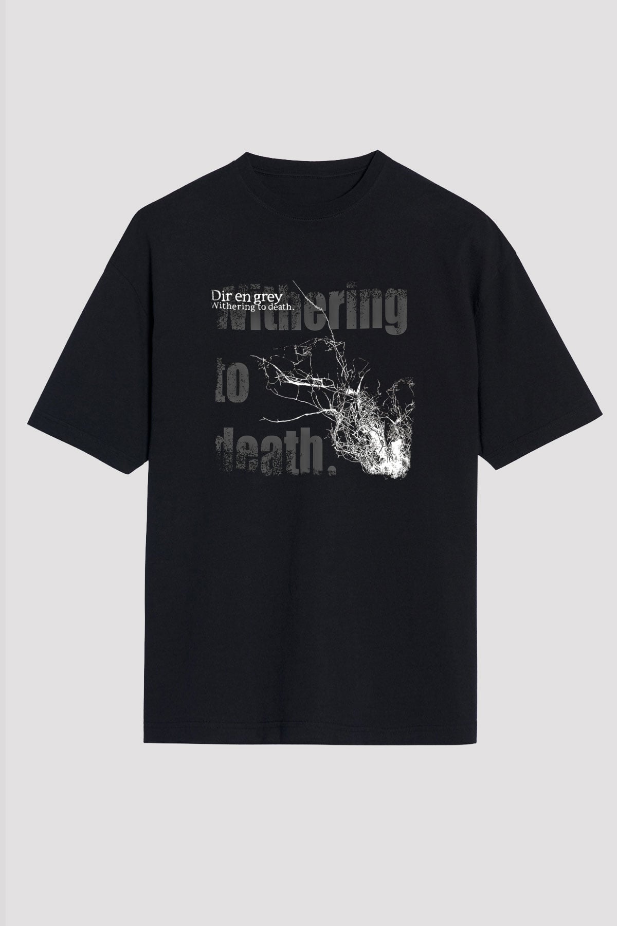 Dir En Grey Baskılı Unisex Siyah Oversize Tişört