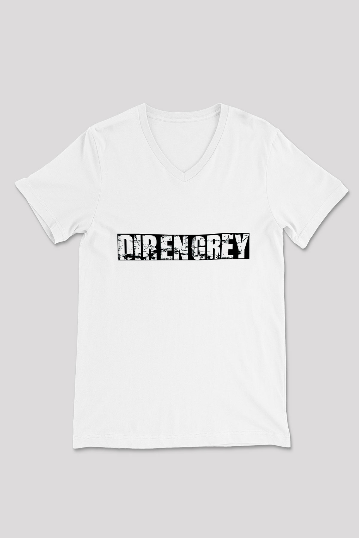 Dir En Grey Beyaz Unisex V Yaka Tişört T-Shirt