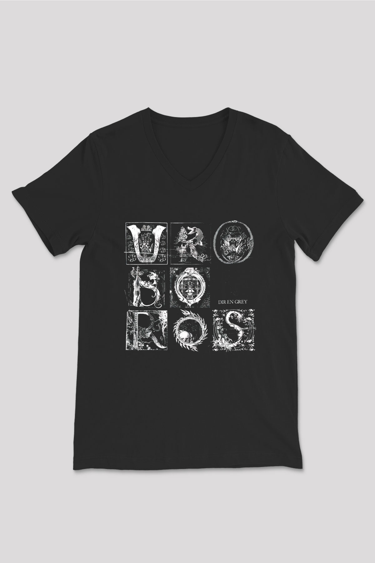 Dir En Grey Siyah Unisex V Yaka Tişört T-Shirt