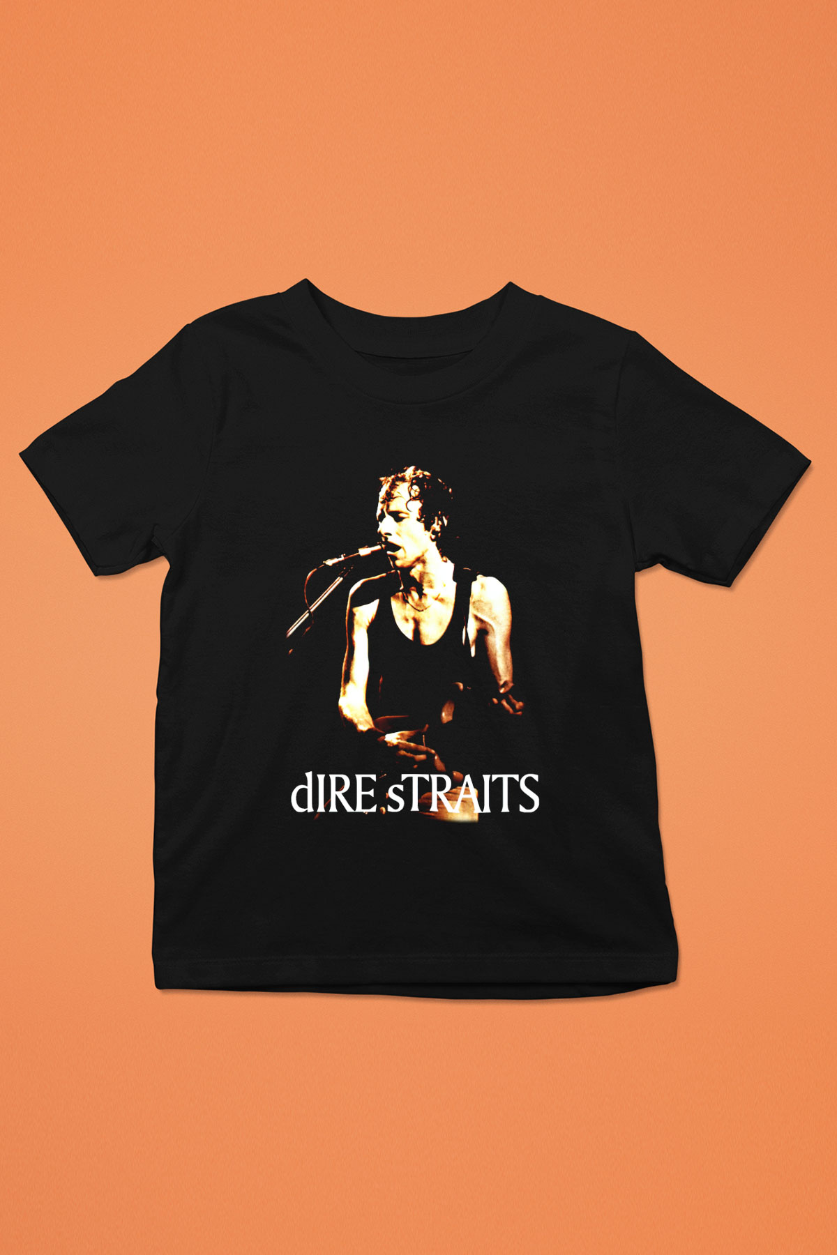 Dire Straits Baskılı Siyah Unisex Çocuk Tişört