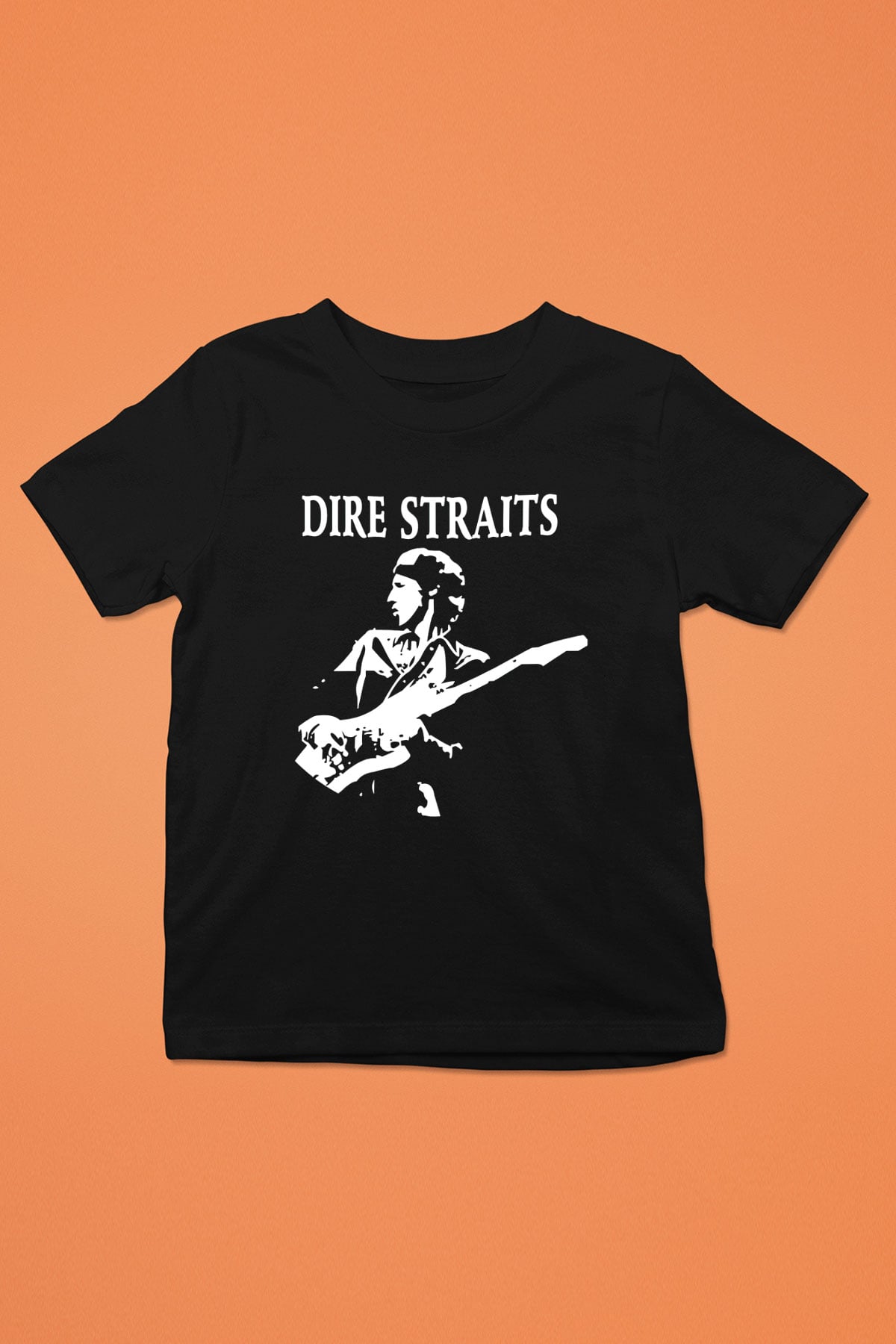Dire Straits Baskılı Siyah Unisex Çocuk Tişört