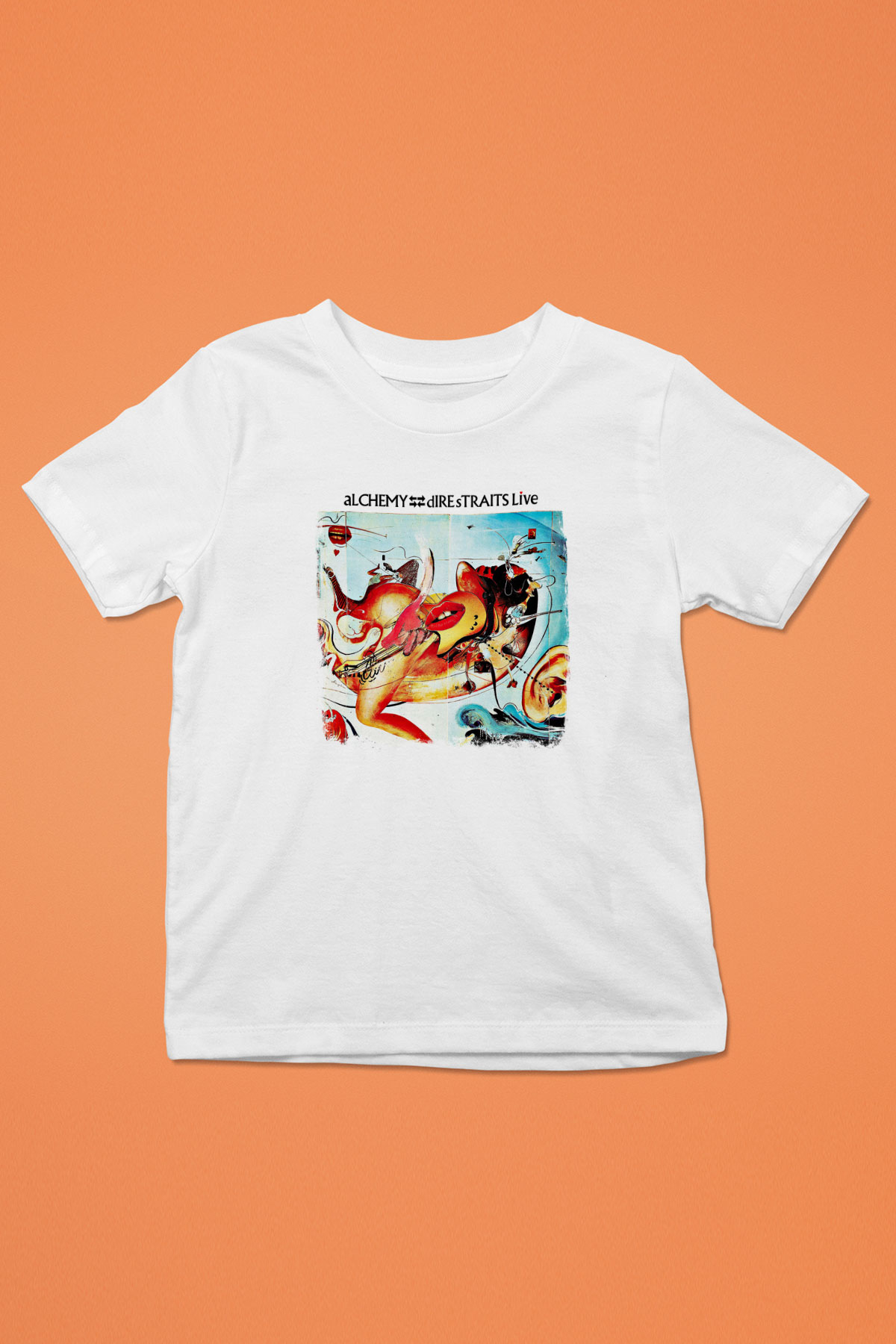 Dire Straits Baskılı Unisex Beyaz Çocuk Tişört