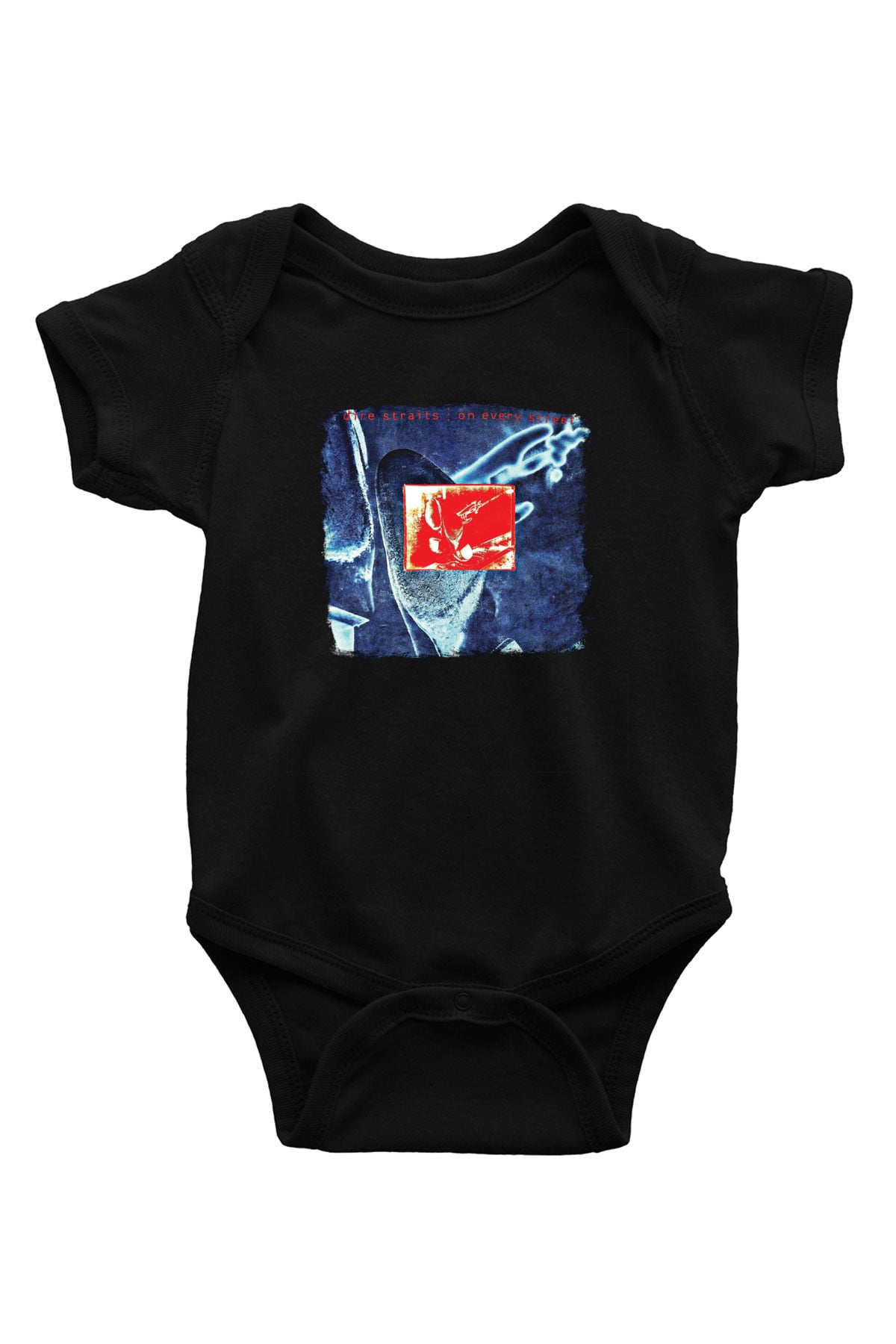 Dire Straits Baskılı Unisex Siyah Bebek Body - Zıbın