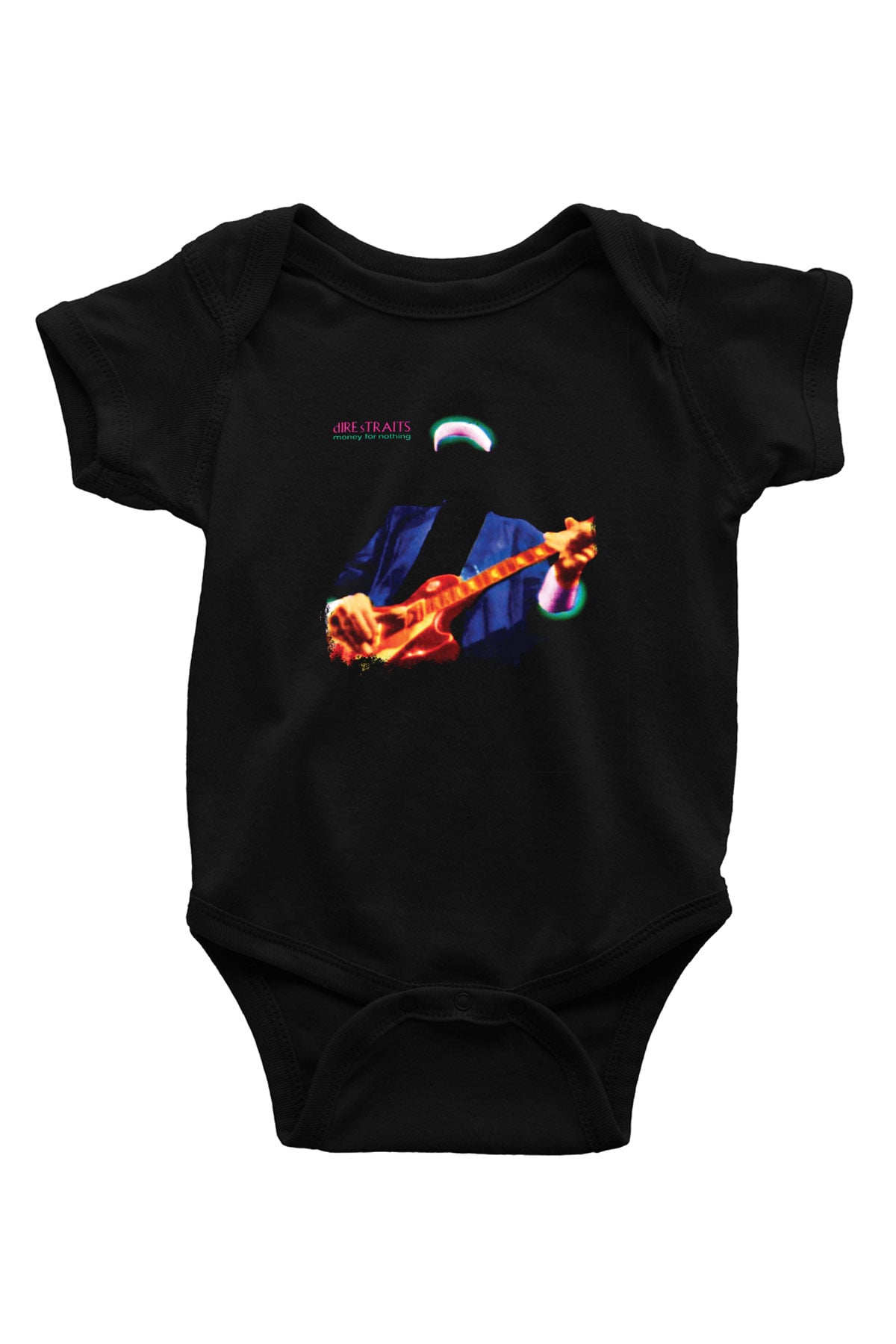 Dire Straits Baskılı Unisex Siyah Bebek Body - Zıbın