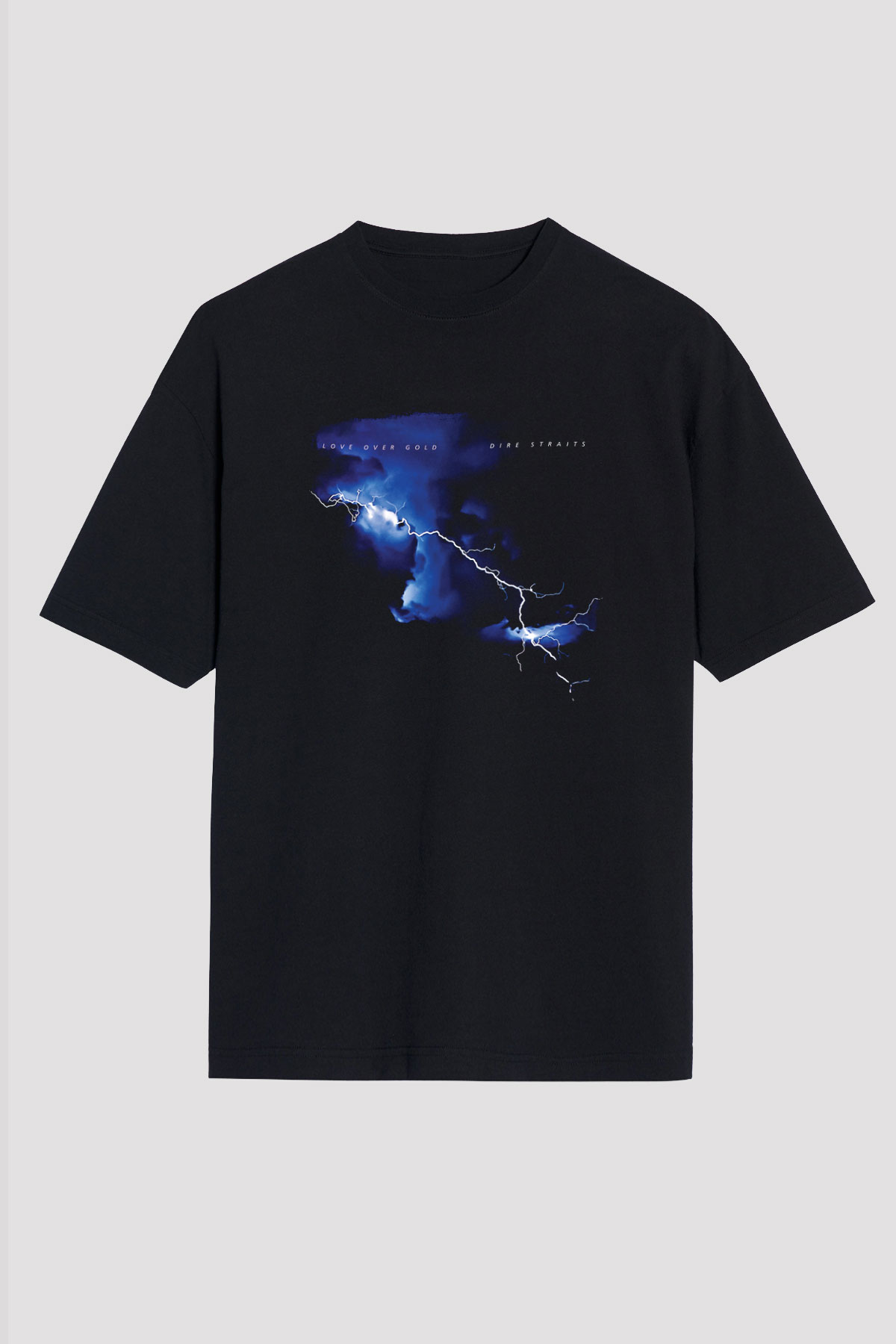 Dire Straits Baskılı Unisex Siyah Oversize Tişört
