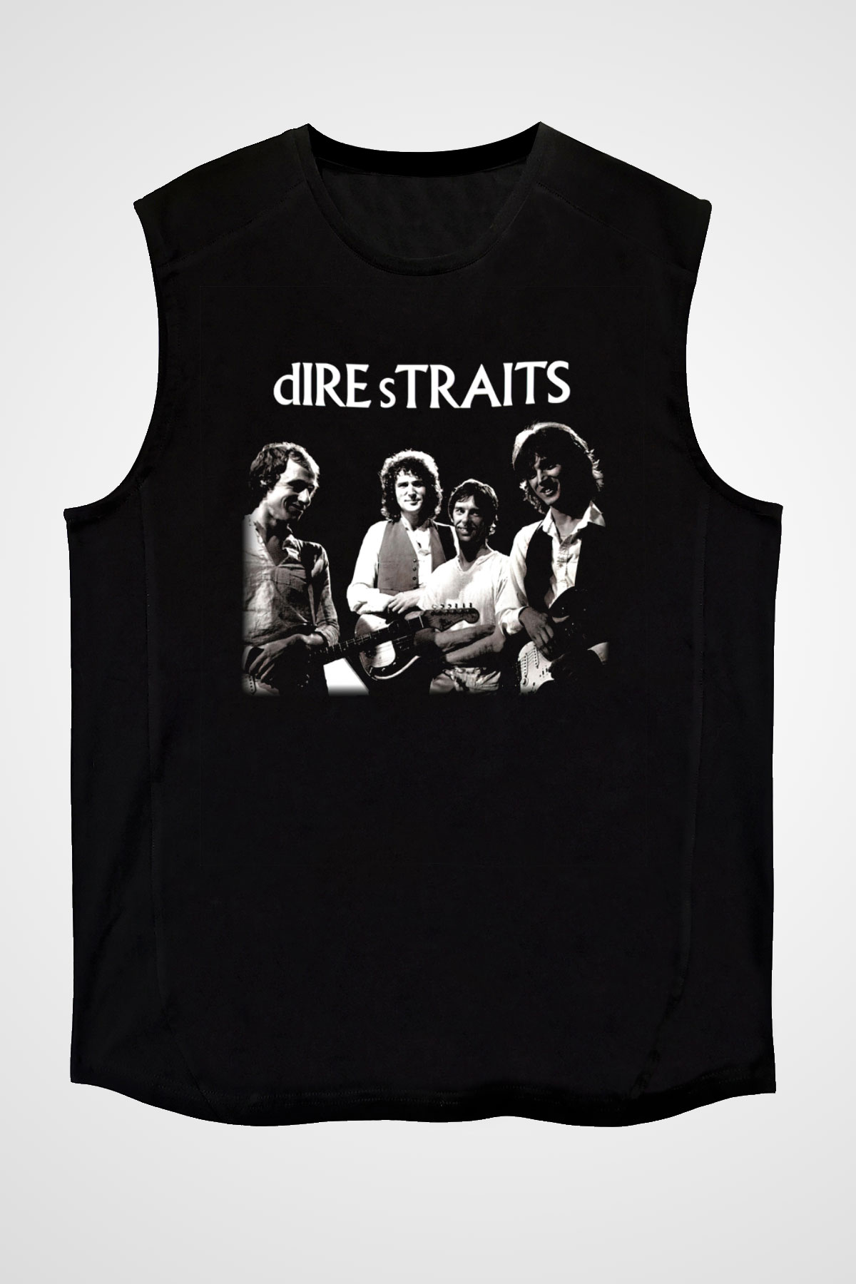 Dire Straits Siyah Unisex Kolsuz Tişört