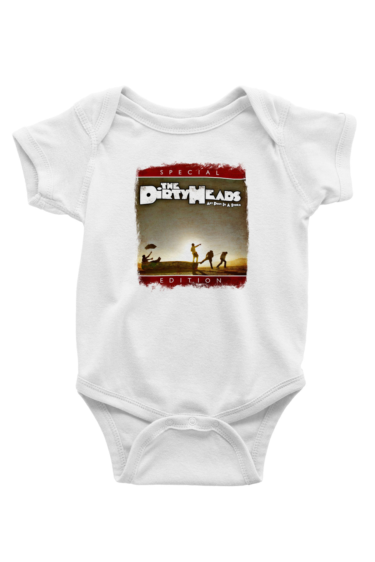 Dirty Heads Baskılı Unisex Beyaz Bebek Body - Zıbın