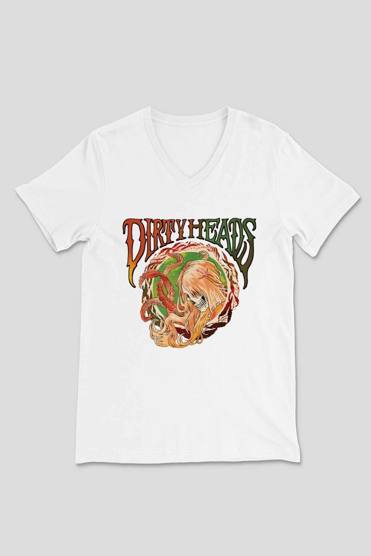 Dirty Heads Beyaz Unisex V Yaka Tişört