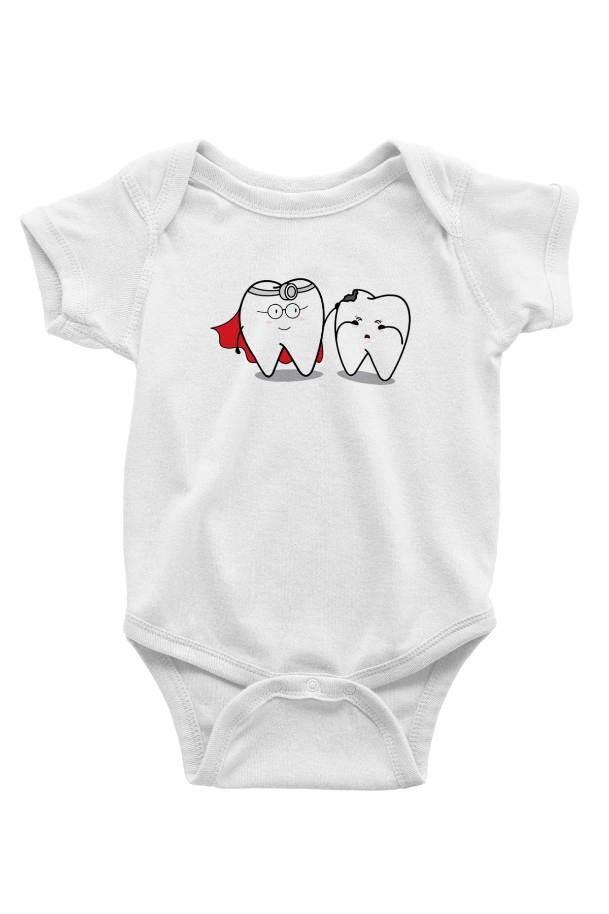 Diş hekimi Baskılı Beyaz Unisex Bebek Body - Zıbın