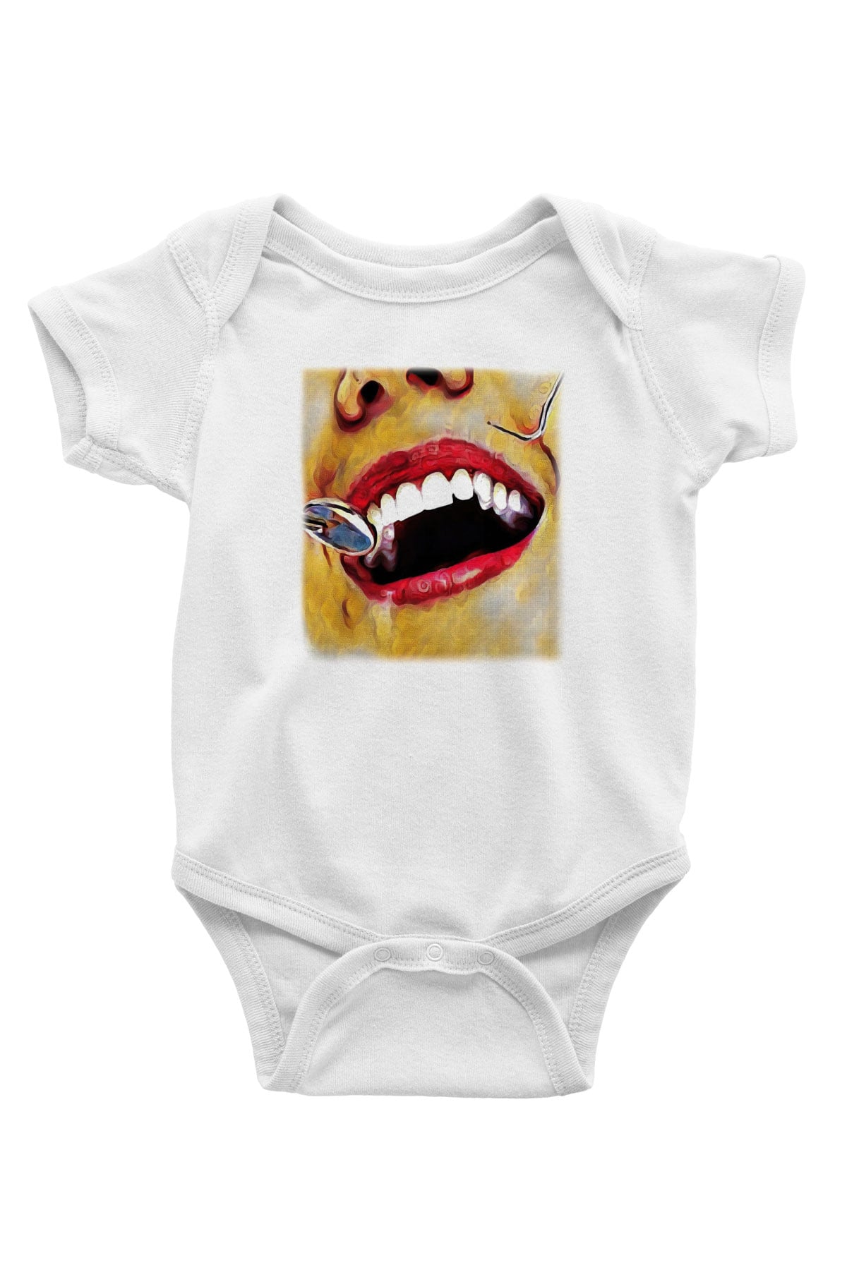 Diş hekimi Baskılı Beyaz Unisex Bebek Body - Zıbın