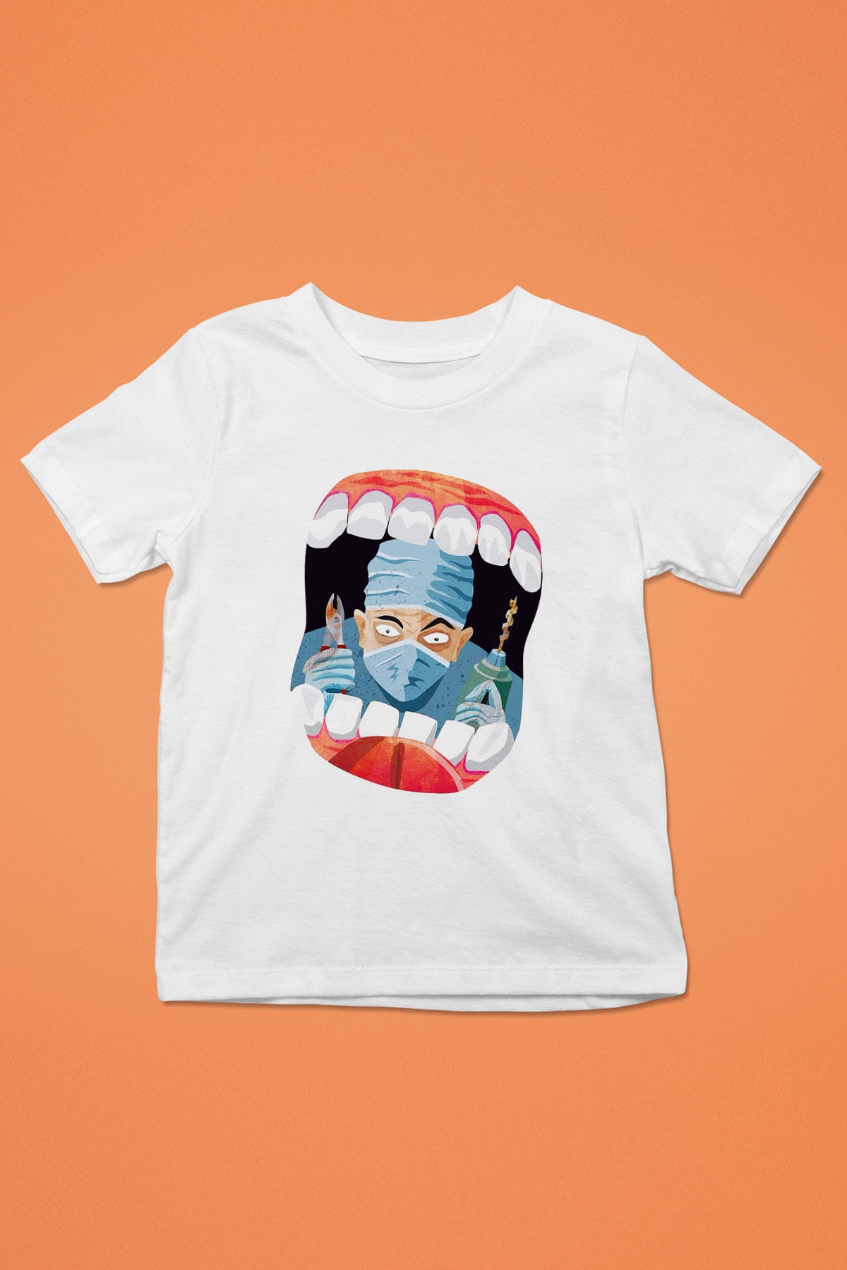 Diş hekimi Baskılı Beyaz Unisex Çocuk Tişört