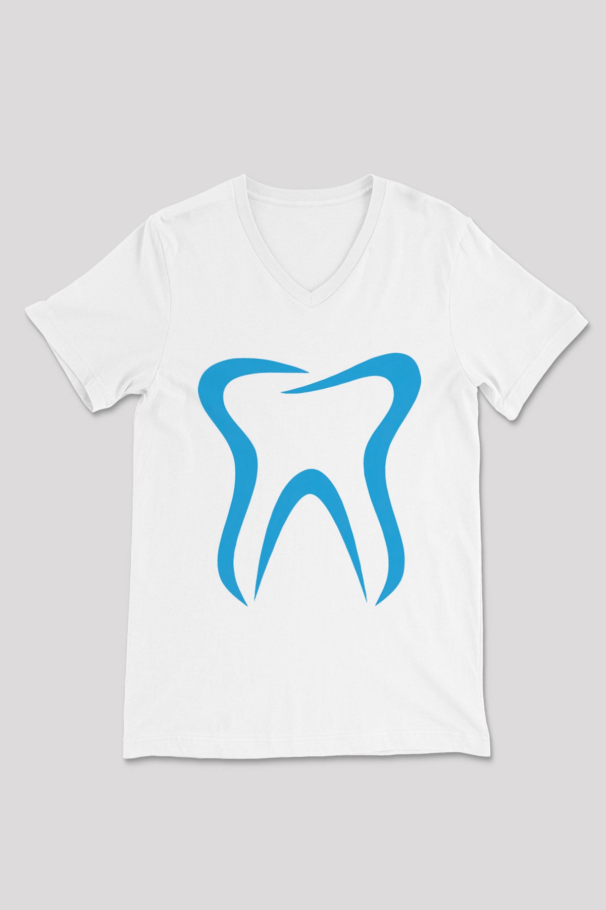 Diş hekimi Beyaz Unisex V Yaka Tişört T-Shirt