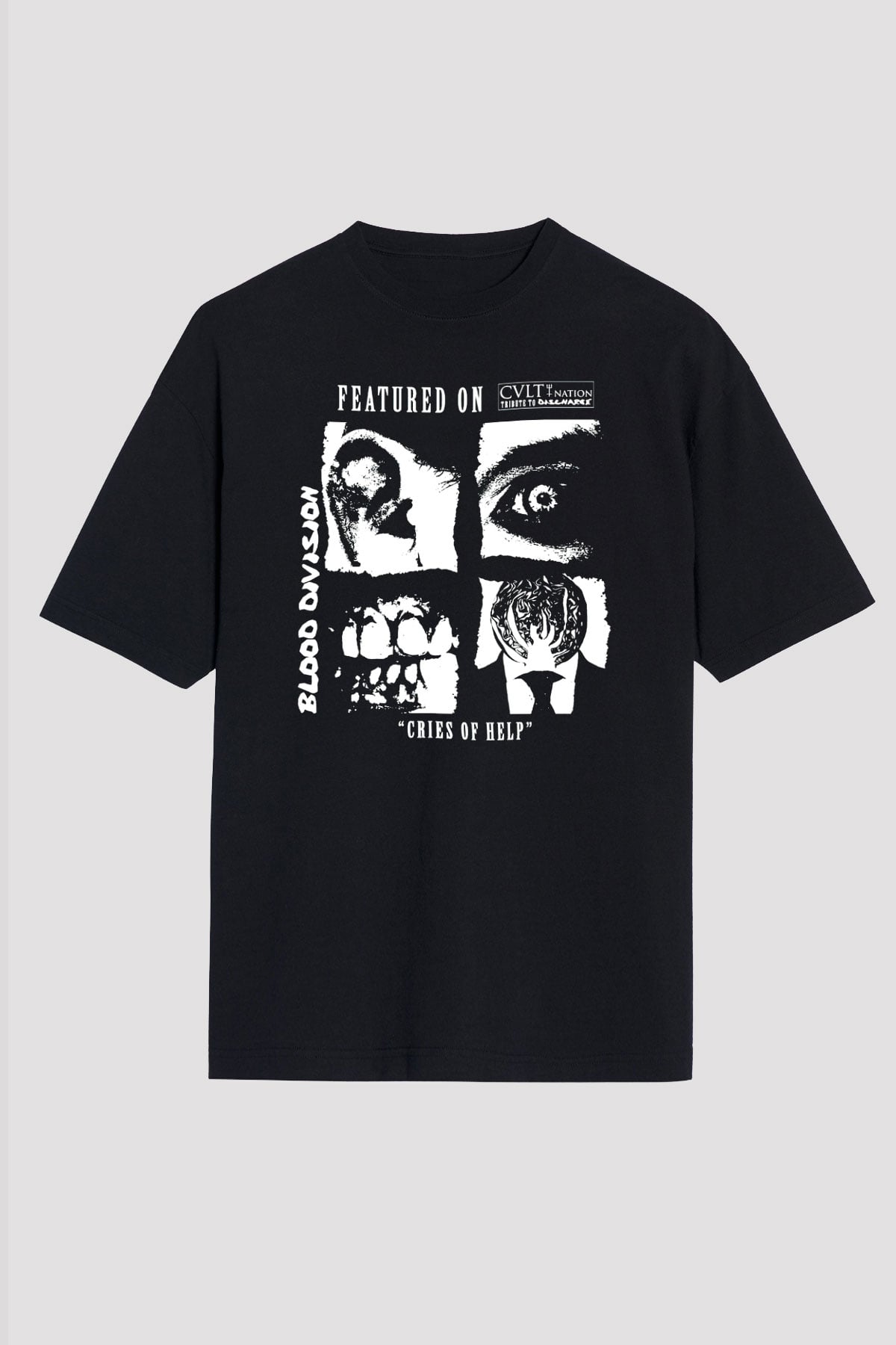 Discharge Siyah Unisex Oversize Tişört T-Shirt