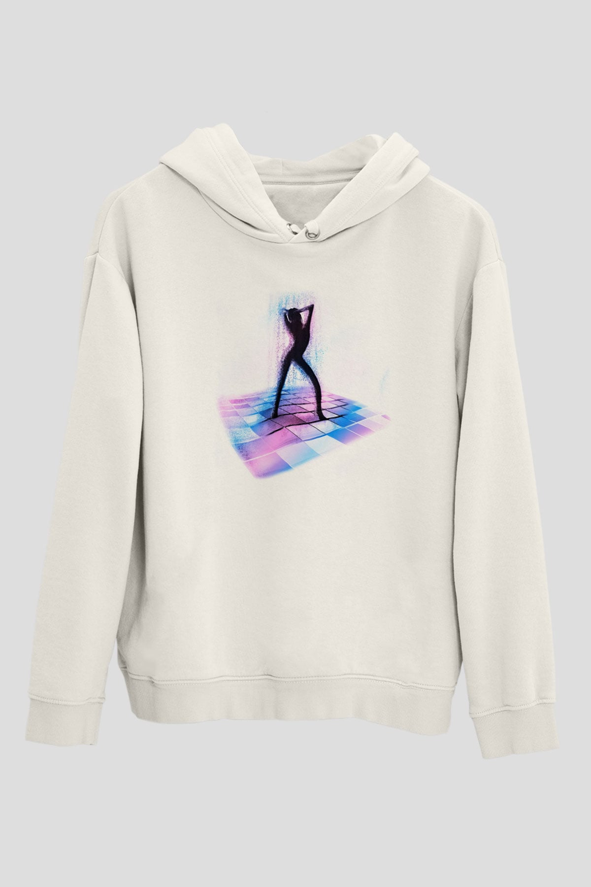 Disko Beyaz Unisex Hoodie