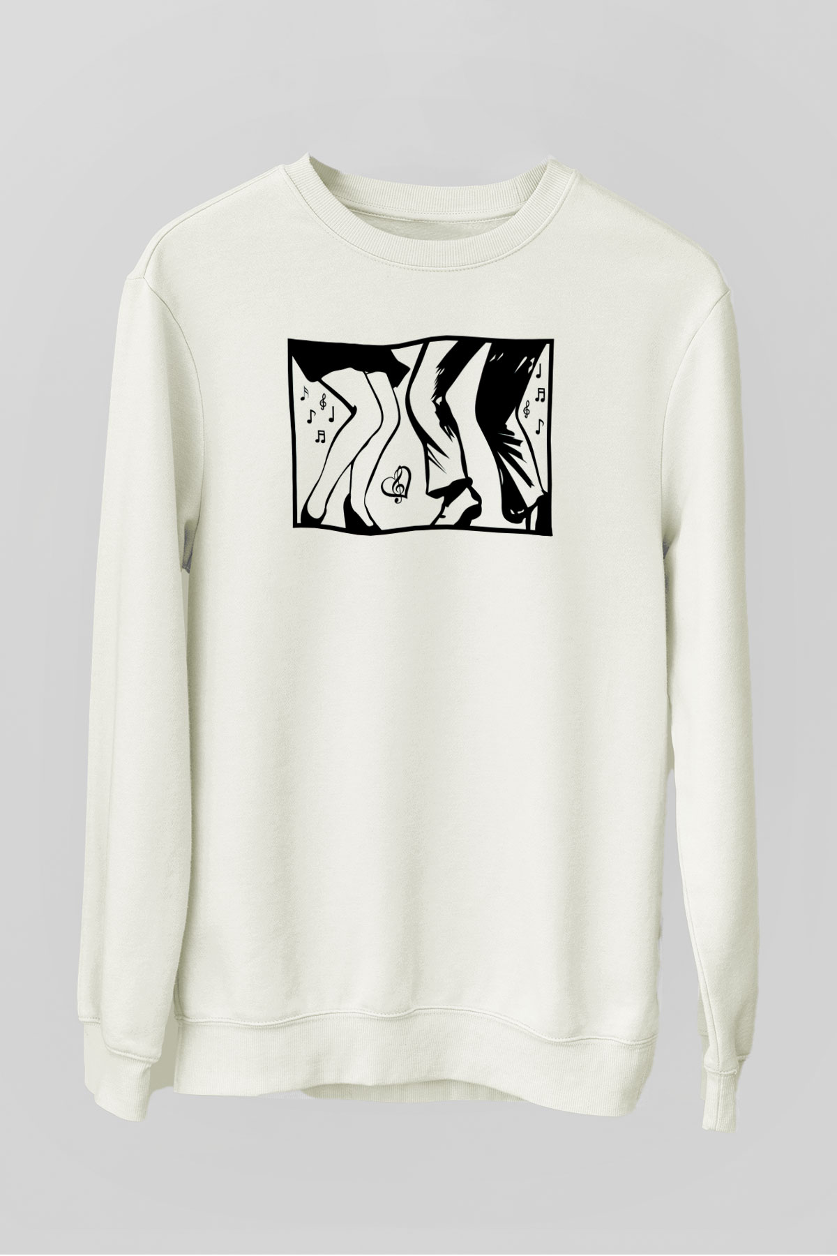 Disko Beyaz Unisex Sweatshirt