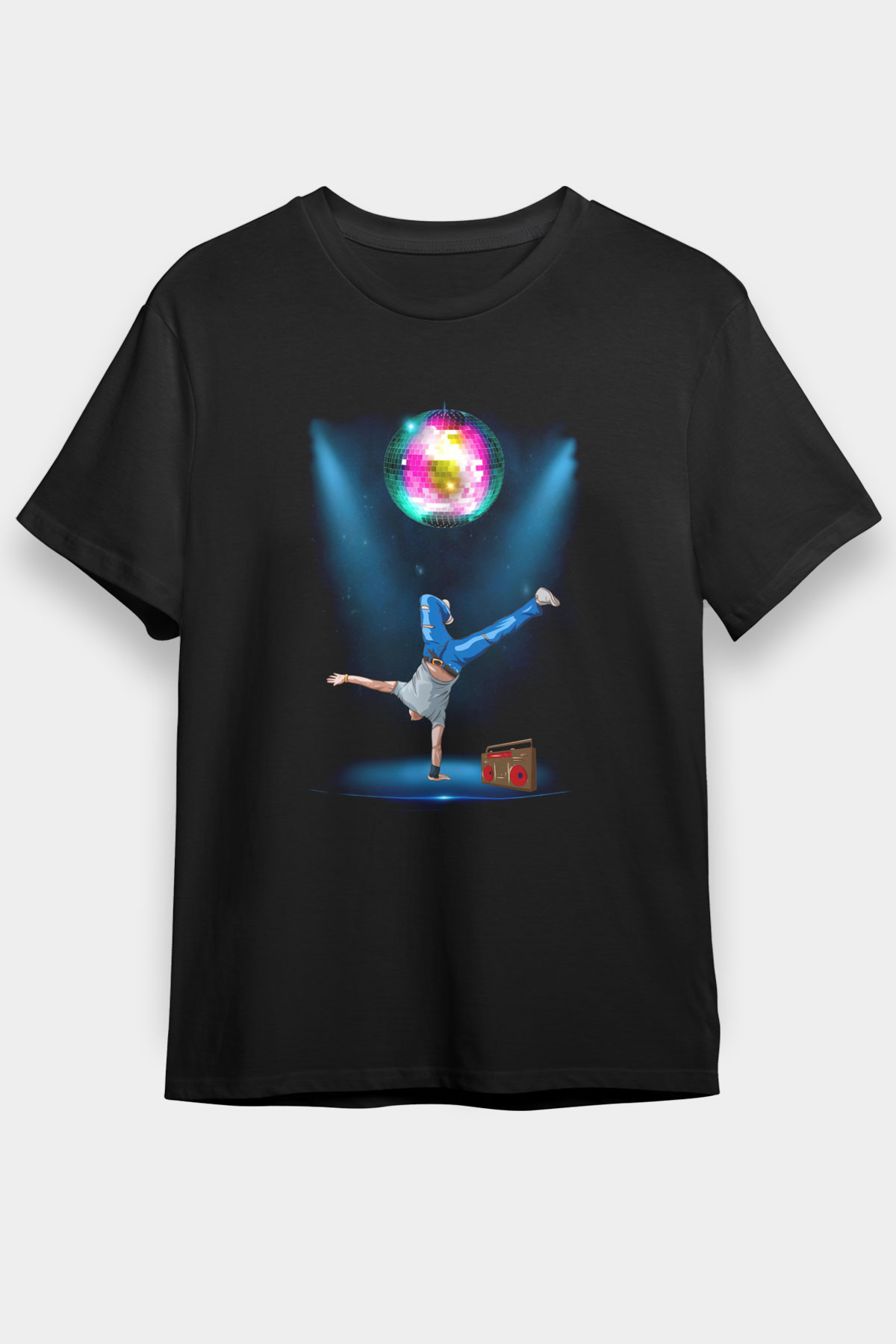 Disko Siyah Unisex Tişört T-Shirt - TişörtFabrikası