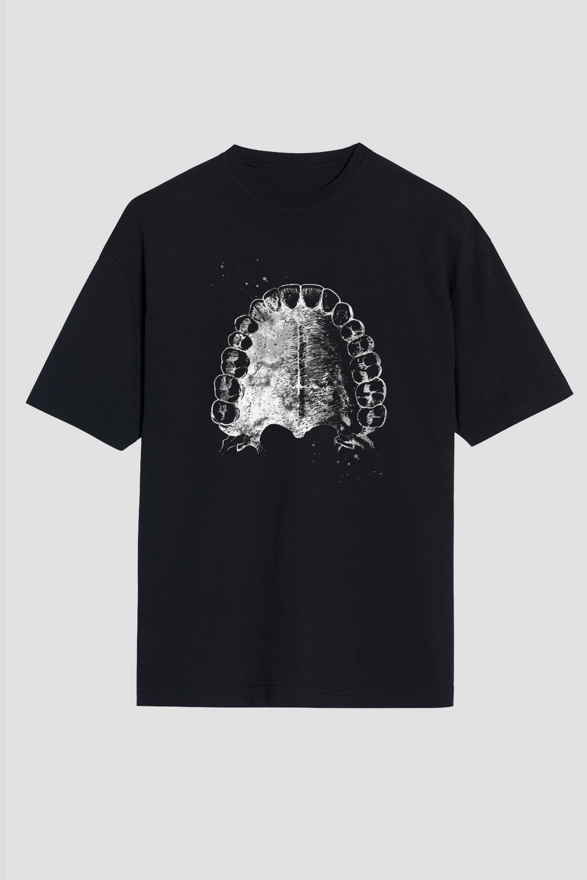 Dişler Renkli Baskılı Unisex Oversize Tişört - Tshirt