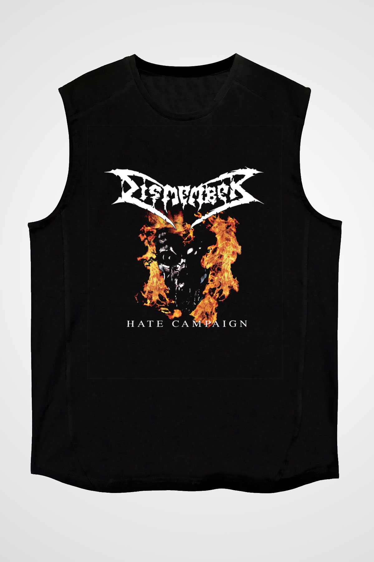 Dismember Baskılı Unisex Siyah Kolsuz Tişört