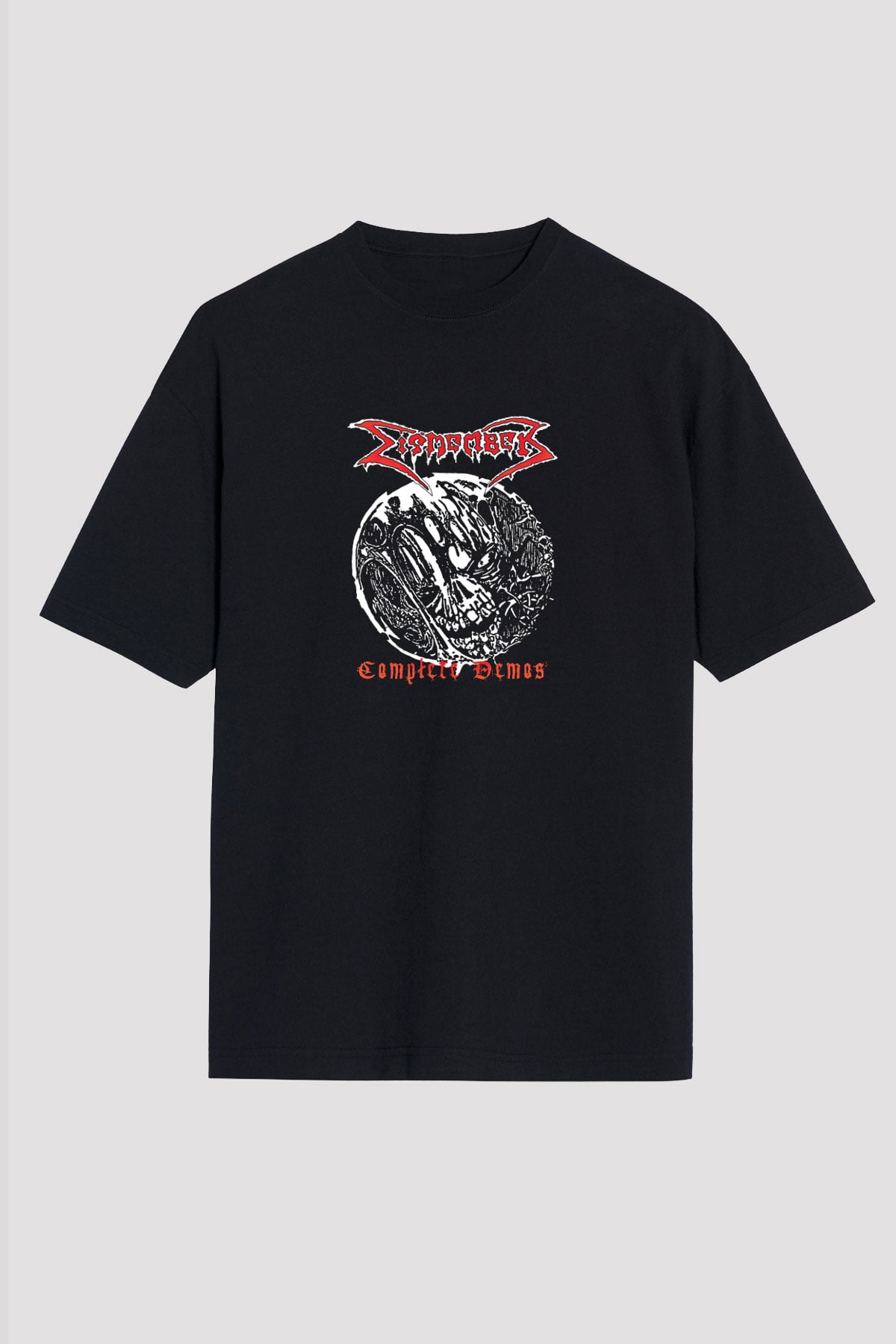 Dismember Baskılı Unisex Siyah Oversize Tişört