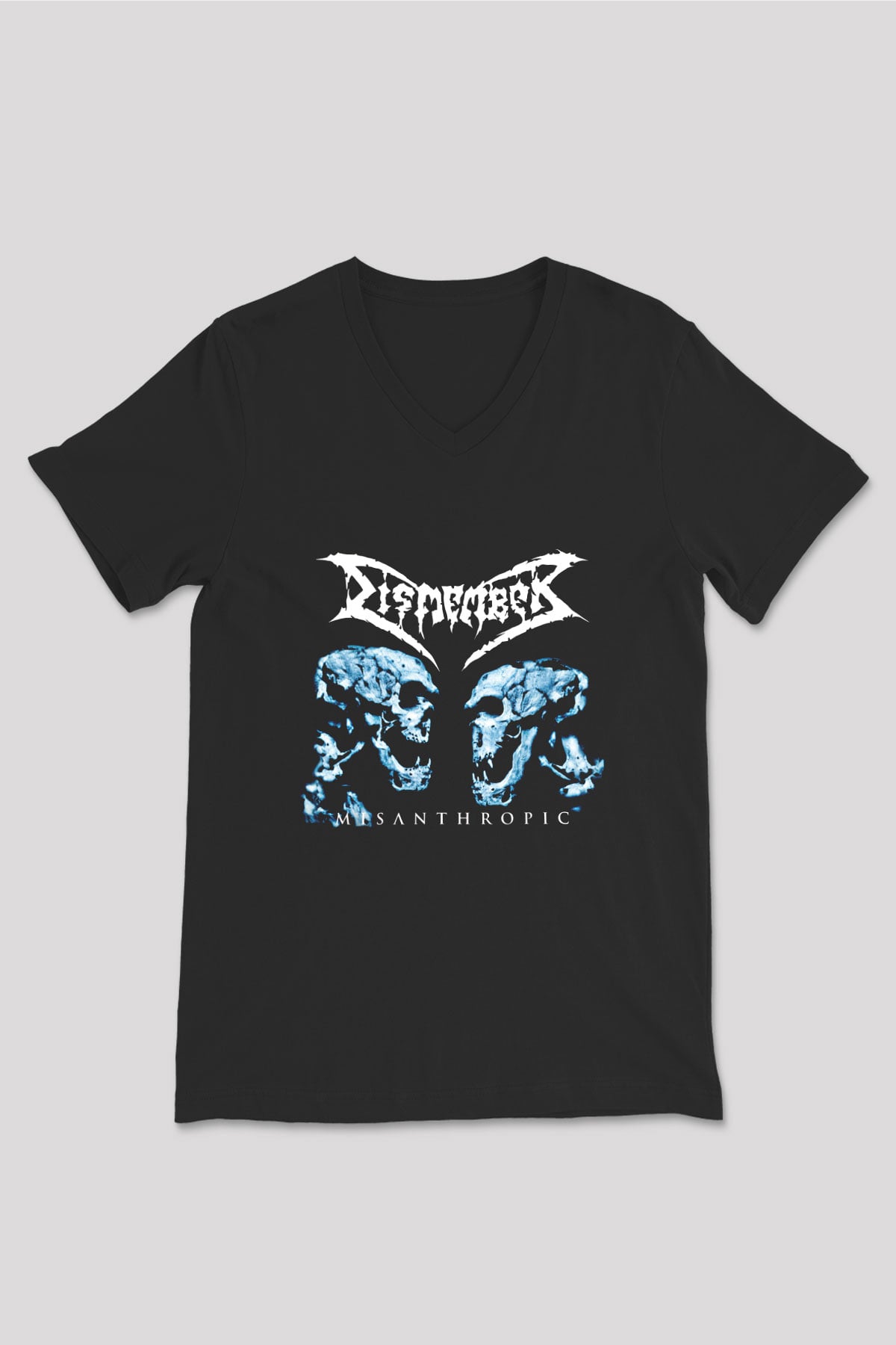 Dismember Baskılı Unisex Siyah V Yaka Tişört