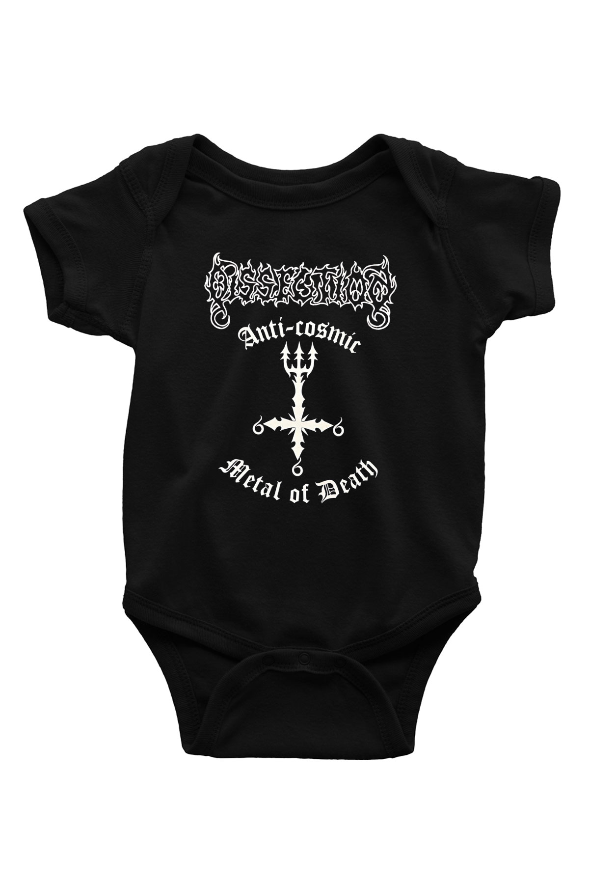 Dissection Baskılı Unisex Siyah Bebek Body - Zıbın