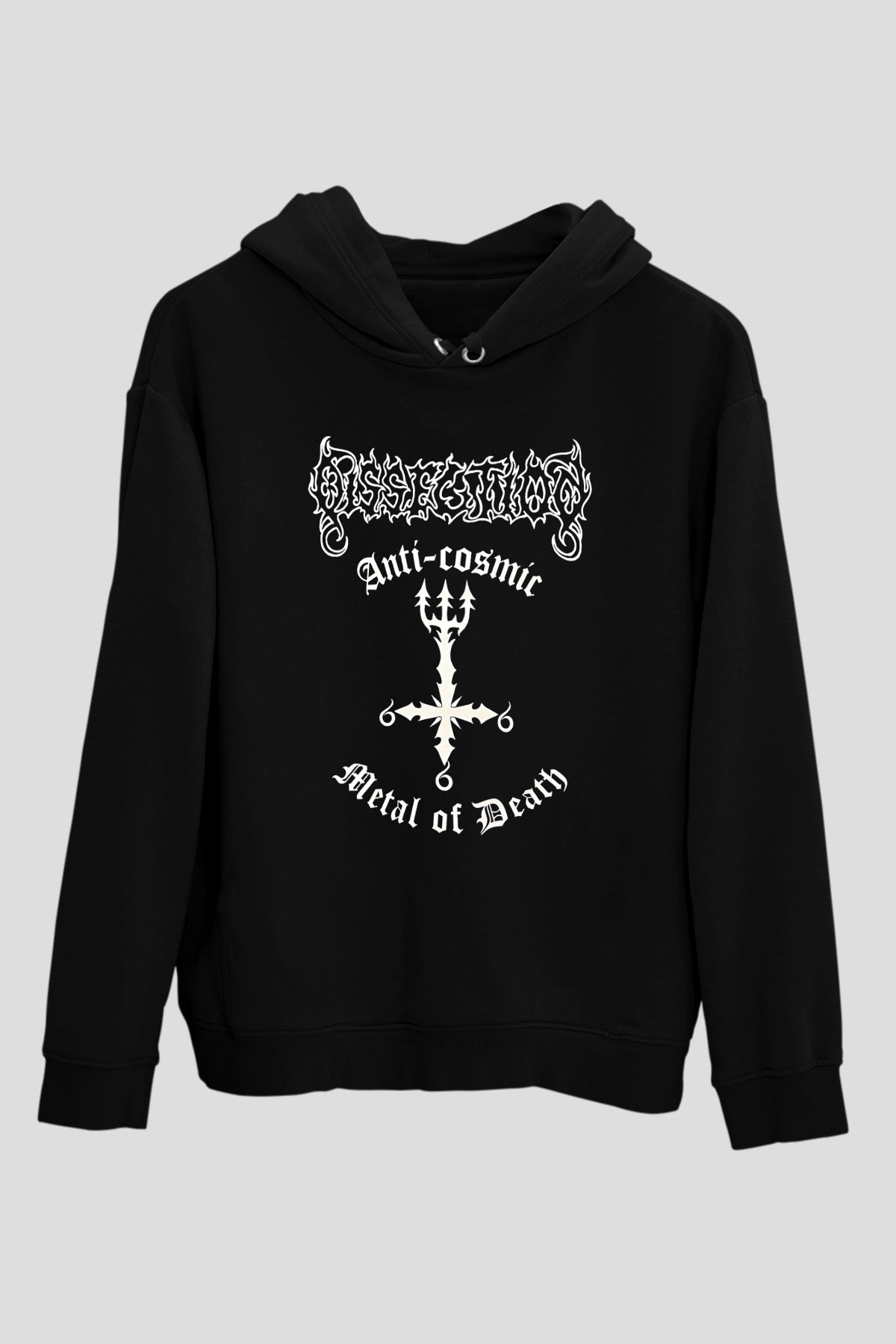 Dissection Baskılı Unisex Siyah Kapüşonlu Sweatshirt