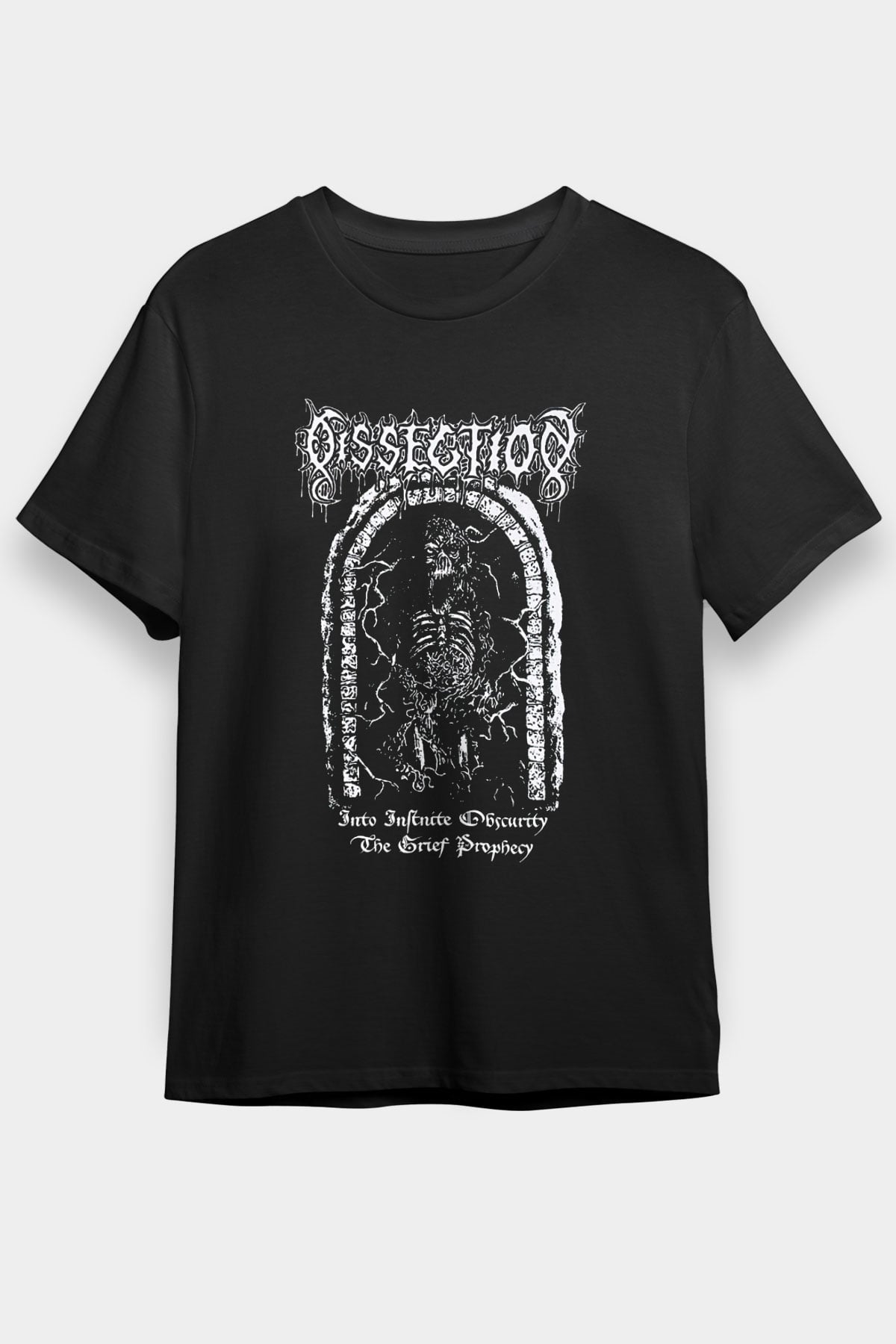 Dissection Baskılı Unisex Siyah Tişört - Tshirt
