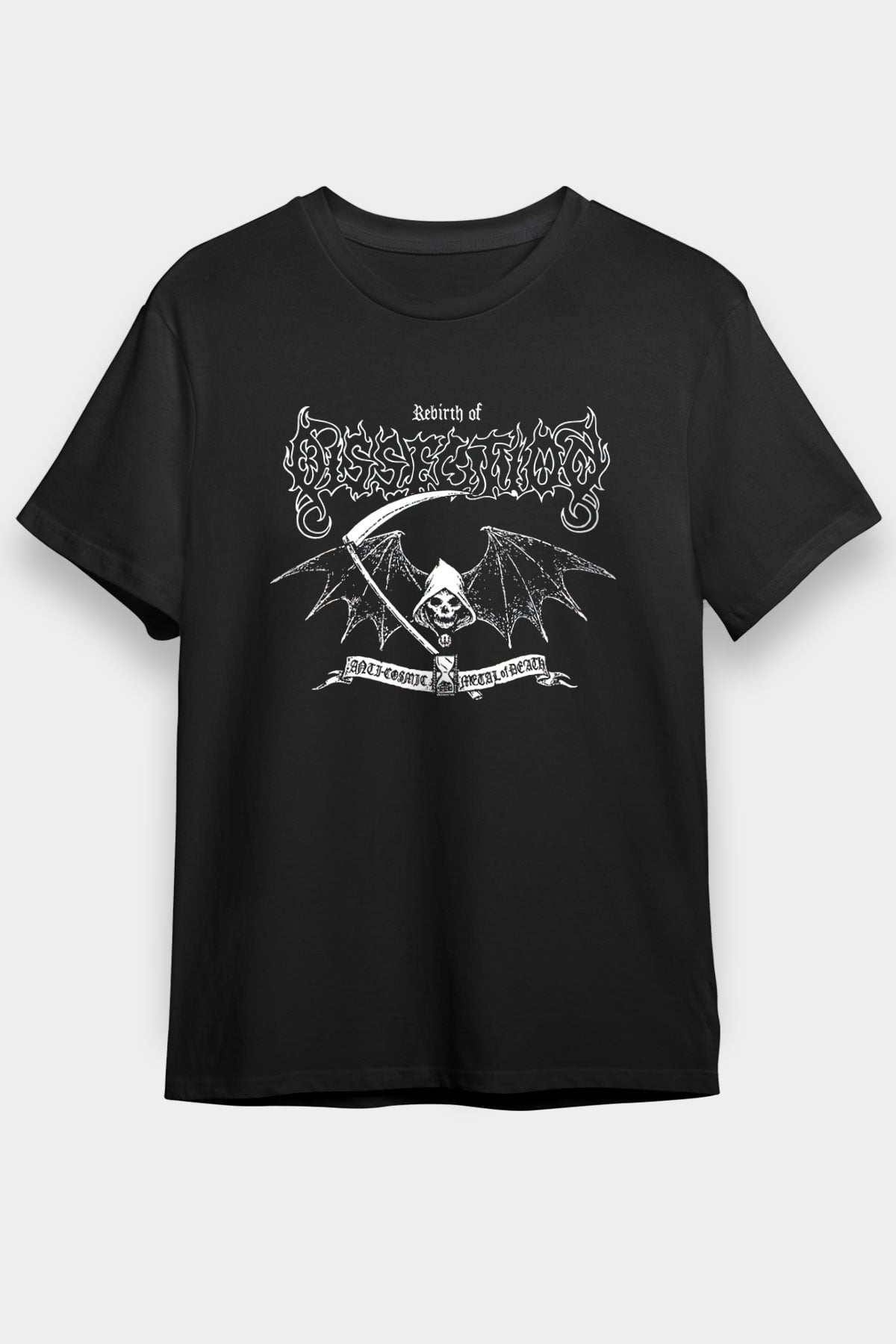 Dissection Baskılı Unisex Siyah Tişört - Tshirt