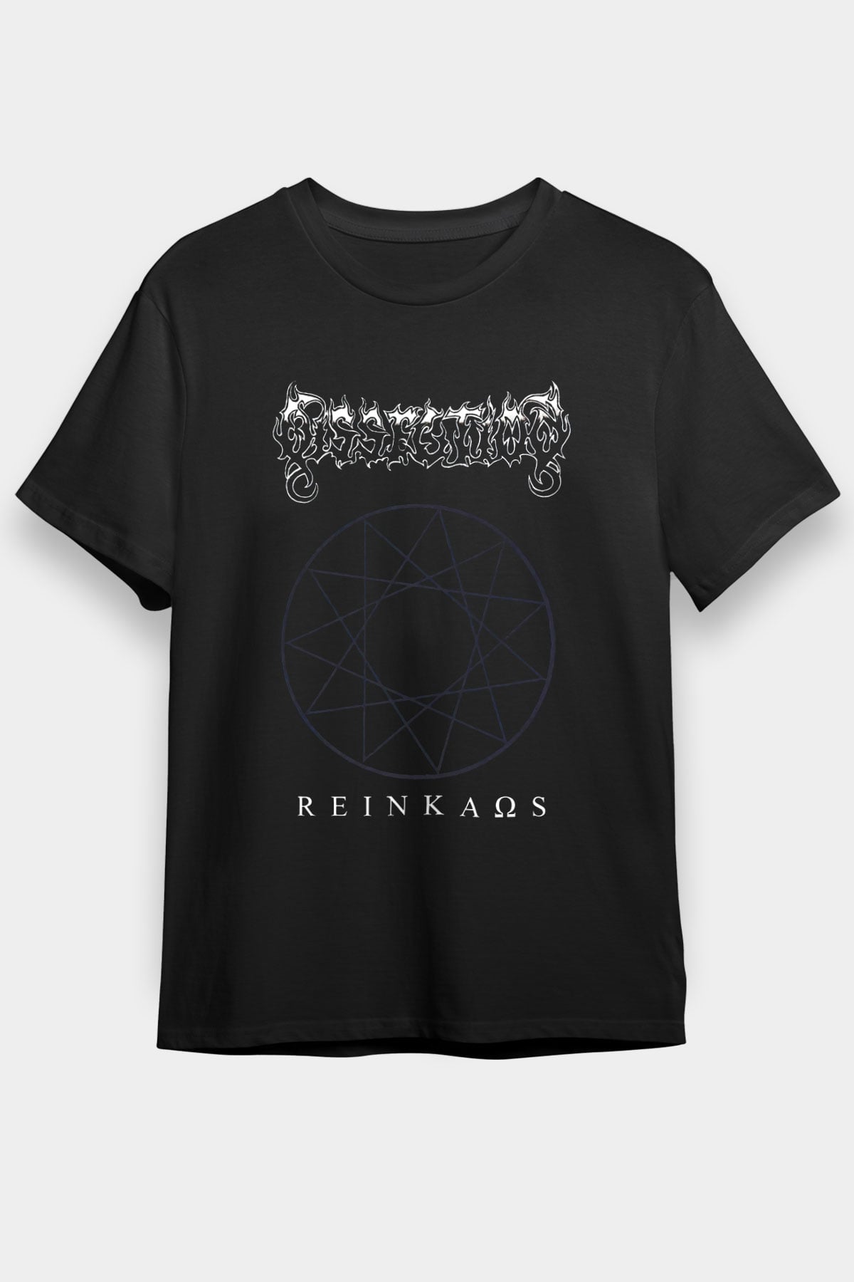 Dissection Baskılı Unisex Siyah Tişört - Tshirt